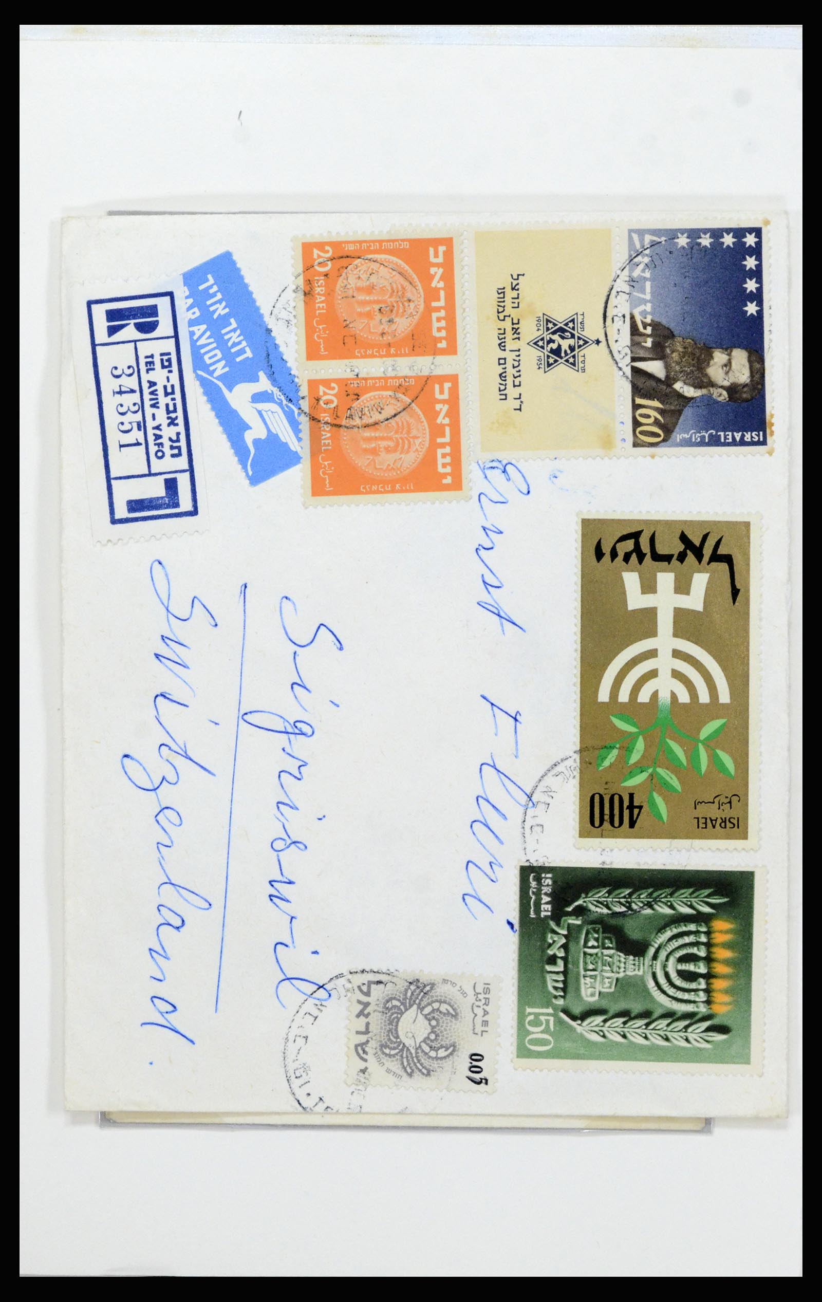 37059 060 - Postzegelverzameling 37059 Israël brieven en FDC's 1948-1970.