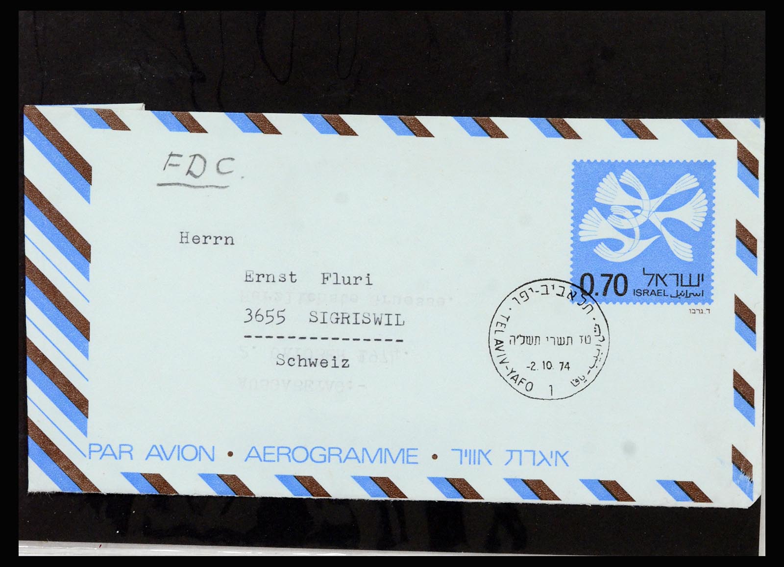 37059 520 - Postzegelverzameling 37059 Israël brieven en FDC's 1948-1970.