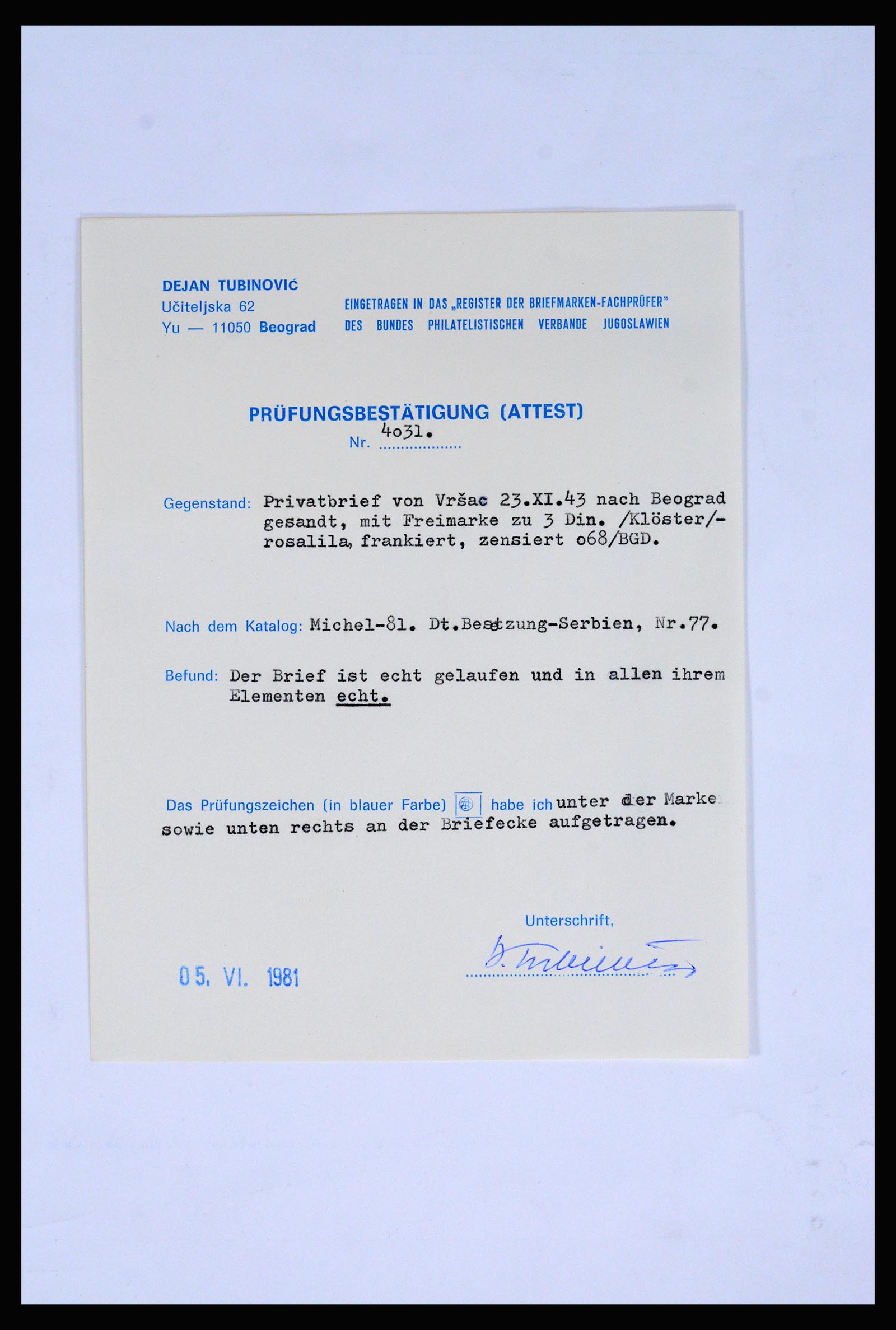 37066 011 - Postzegelverzameling 37066 Servië brieven WO II.