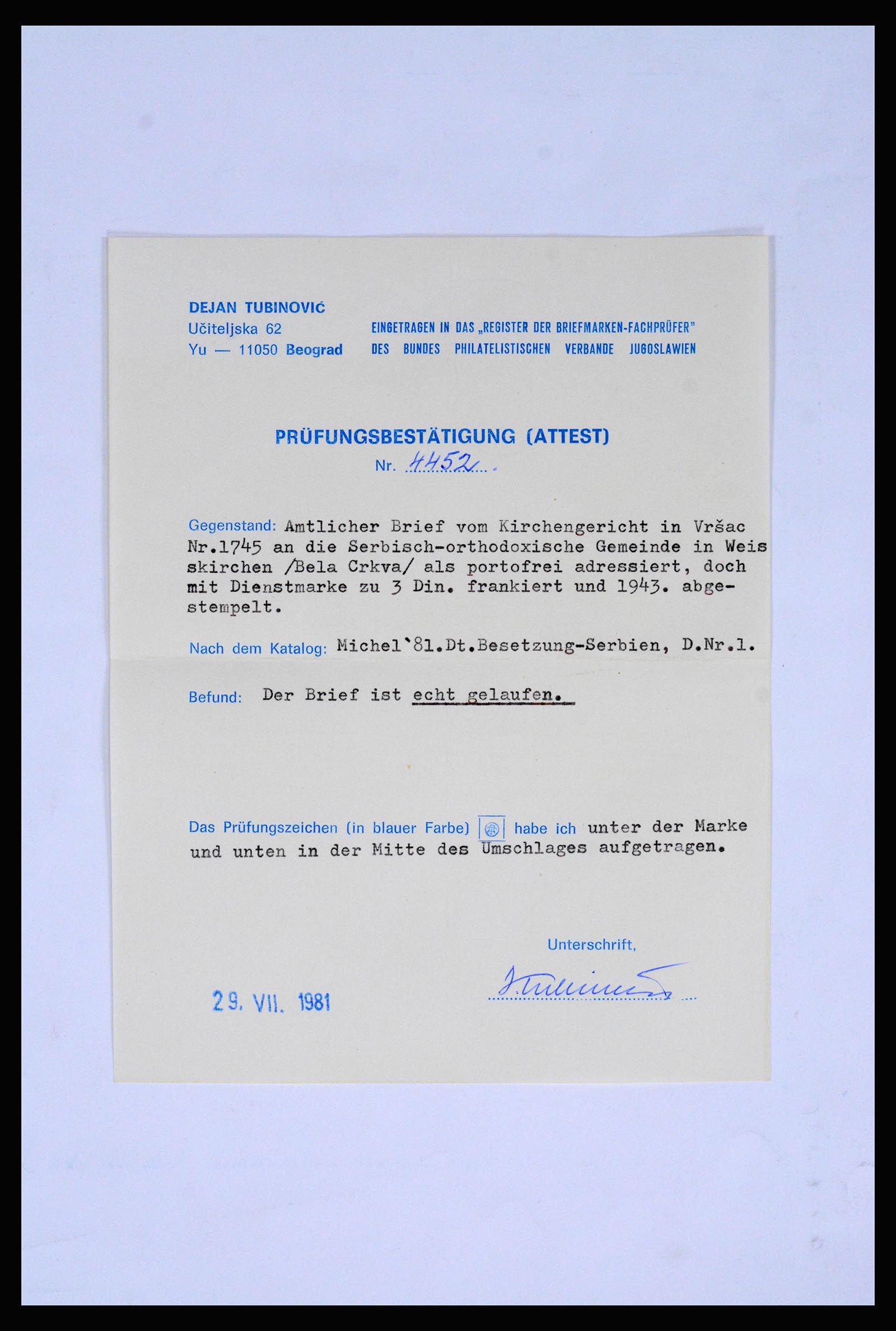 37066 014 - Postzegelverzameling 37066 Servië brieven WO II.