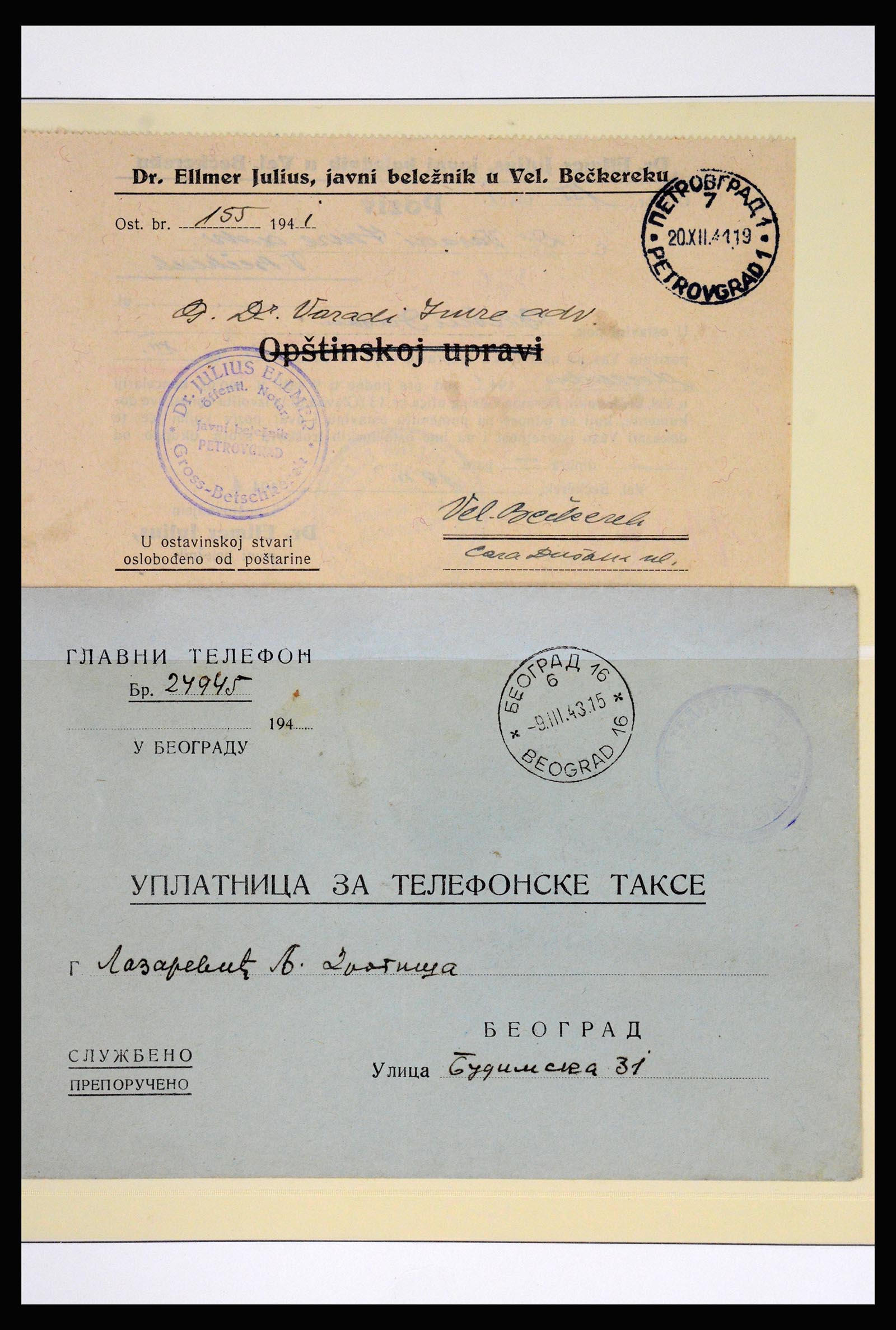 37066 050 - Postzegelverzameling 37066 Servië brieven WO II.