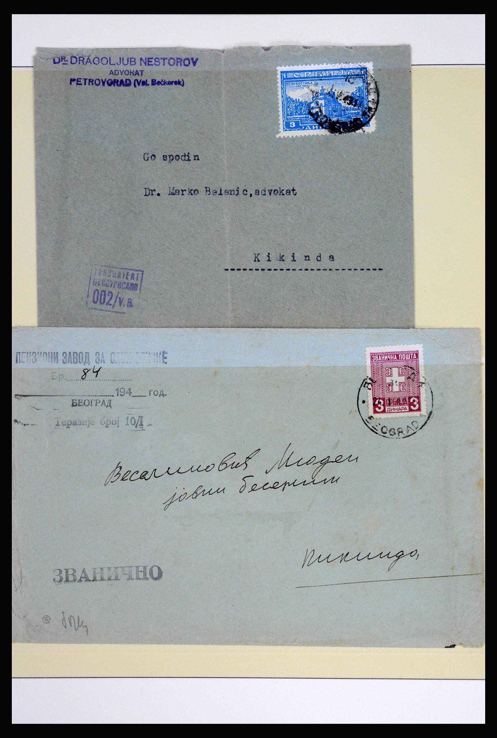 37066 057 - Postzegelverzameling 37066 Servië brieven WO II.