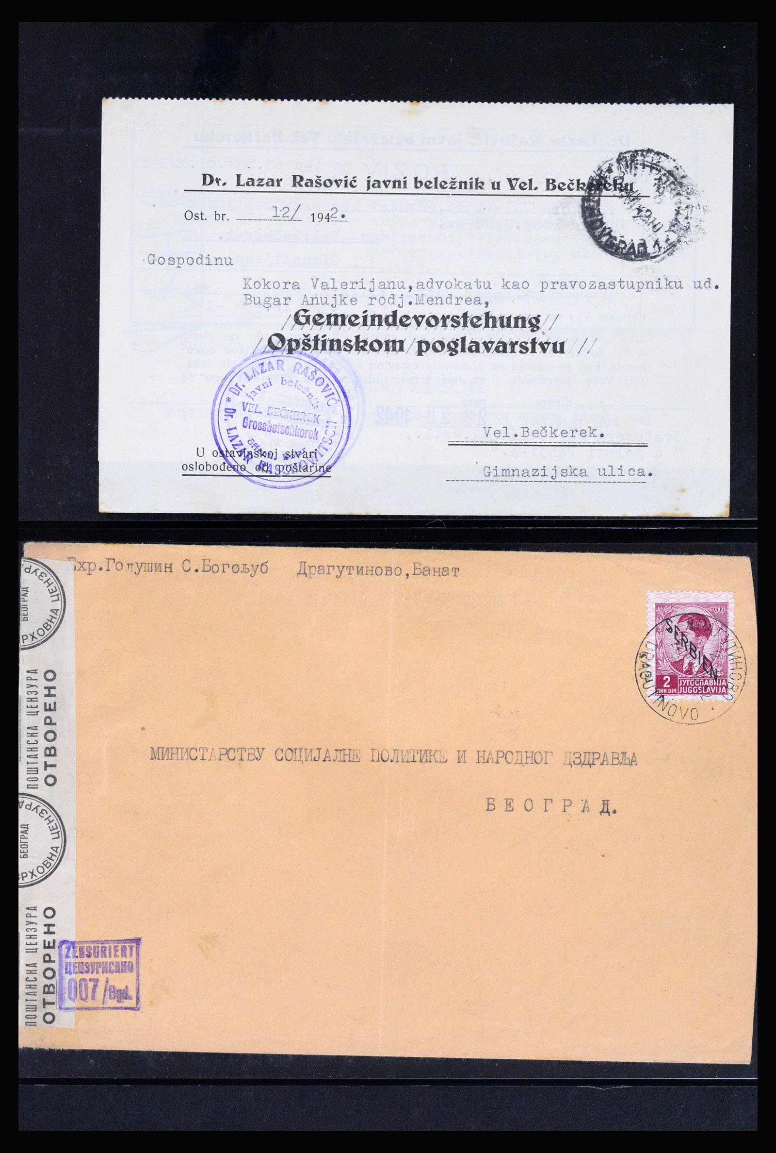 37066 107 - Postzegelverzameling 37066 Servië brieven WO II.