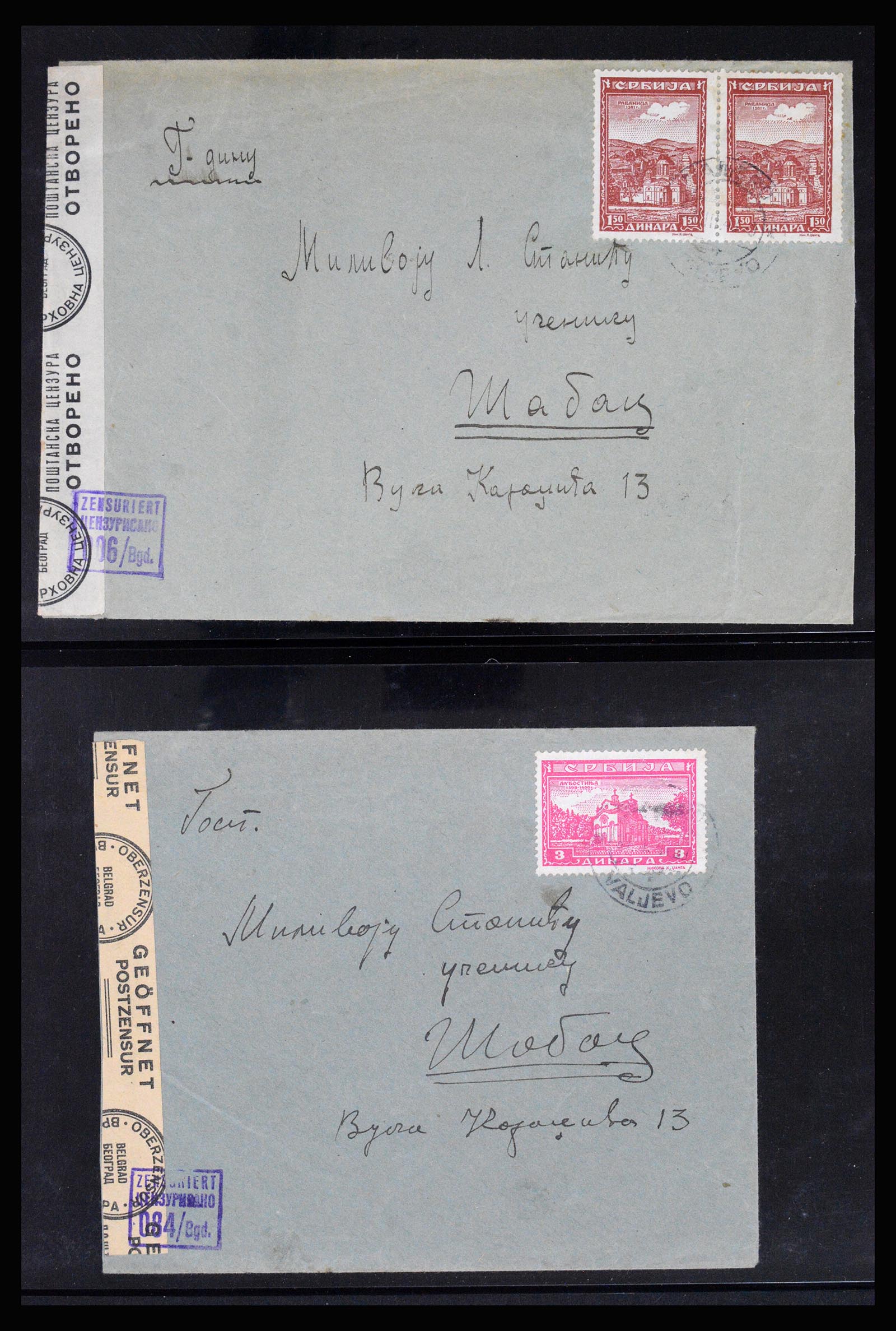 37066 111 - Postzegelverzameling 37066 Servië brieven WO II.