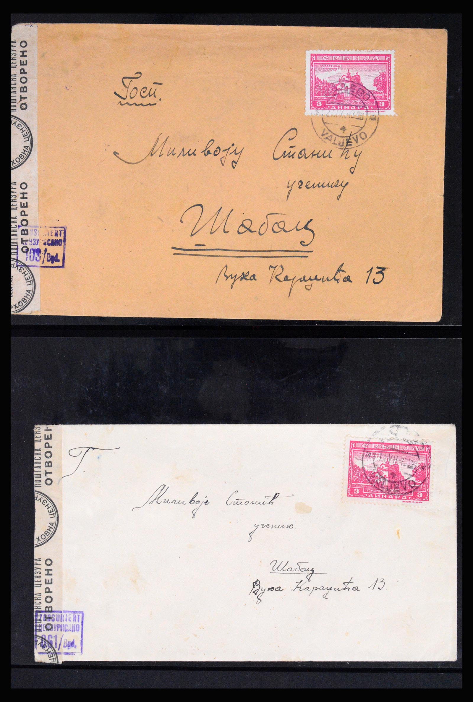 37066 115 - Postzegelverzameling 37066 Servië brieven WO II.