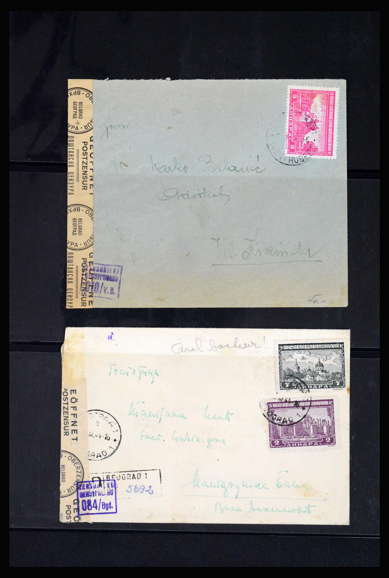 37066 126 - Postzegelverzameling 37066 Servië brieven WO II.