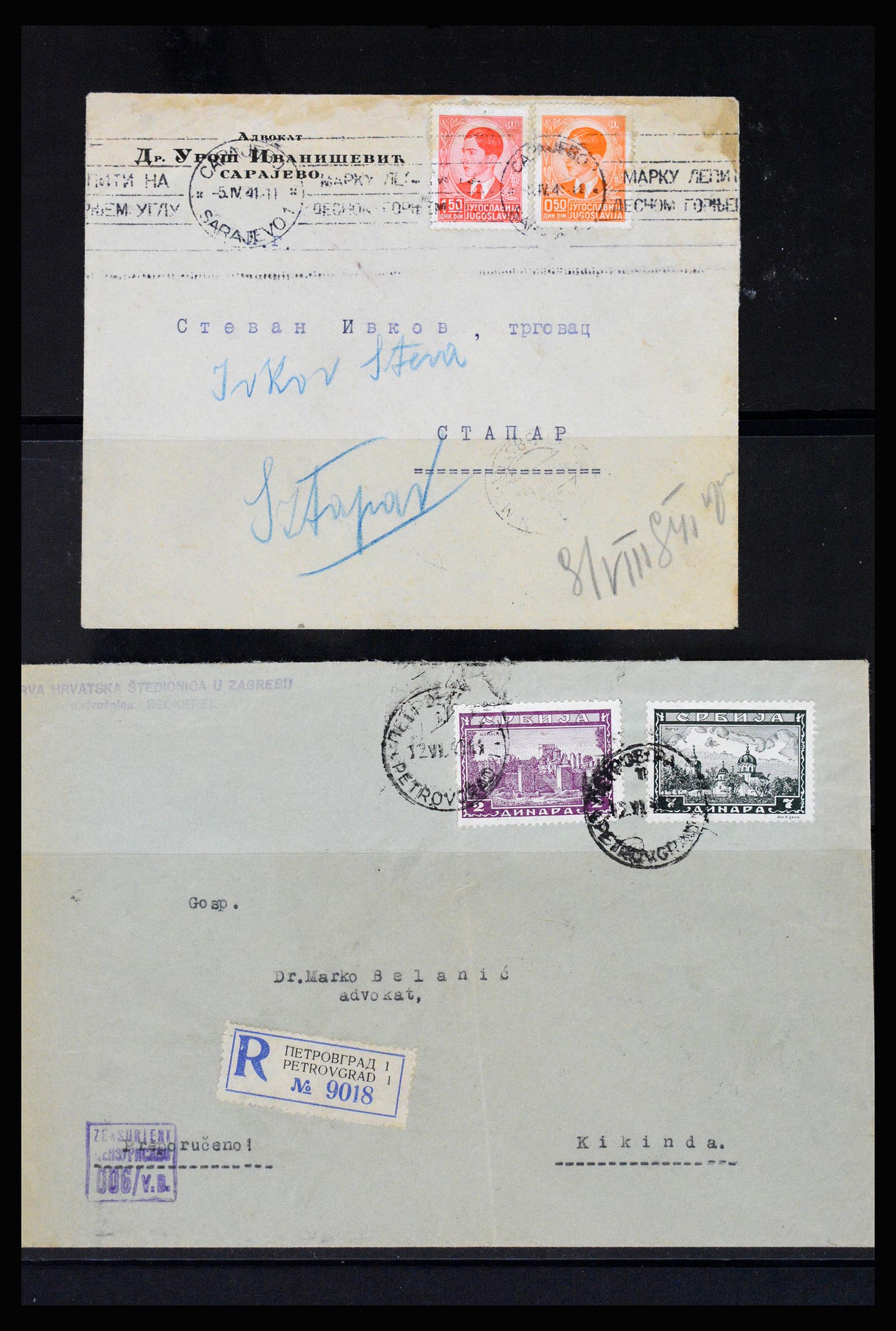37066 128 - Postzegelverzameling 37066 Servië brieven WO II.