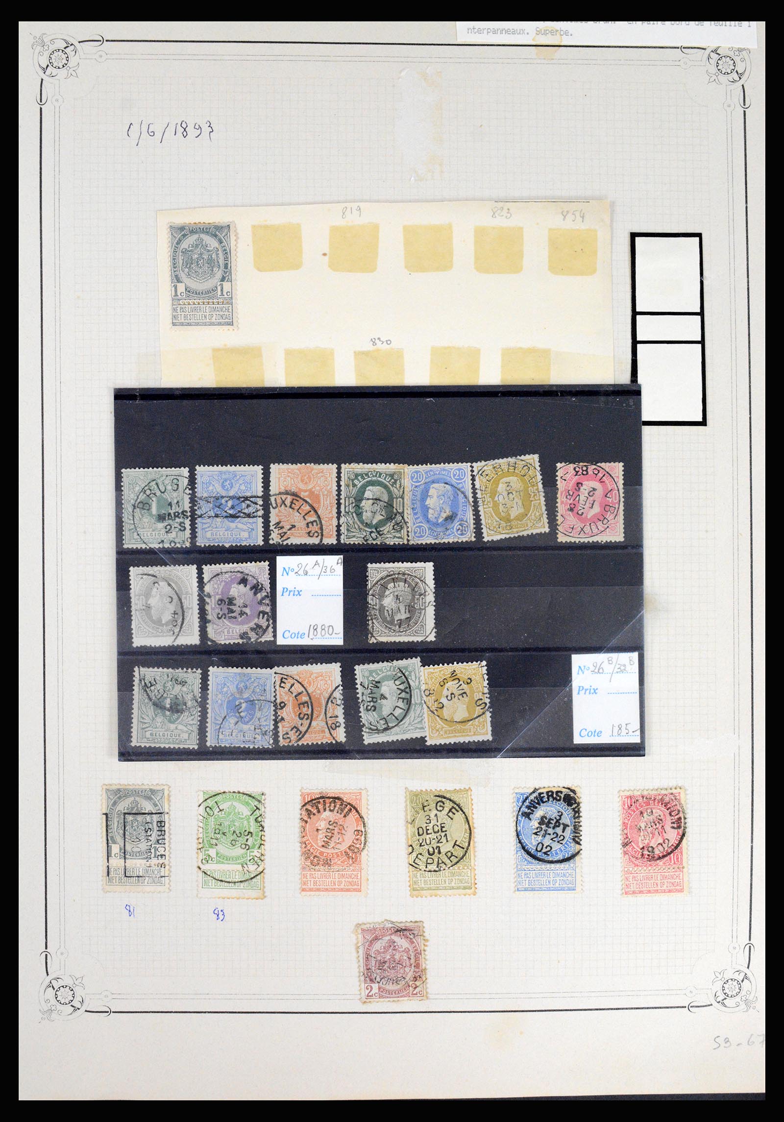 37068 006 - Postzegelverzameling 37068 België 1869-1940.