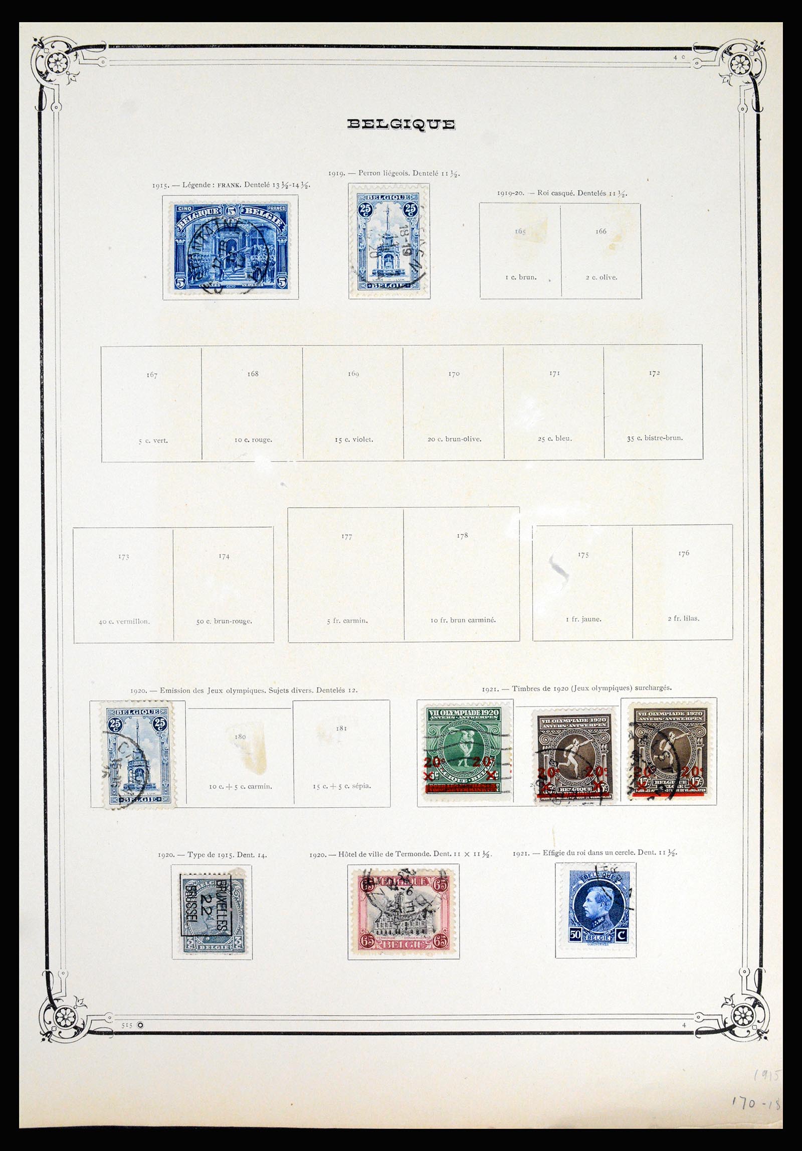 37068 020 - Postzegelverzameling 37068 België 1869-1940.