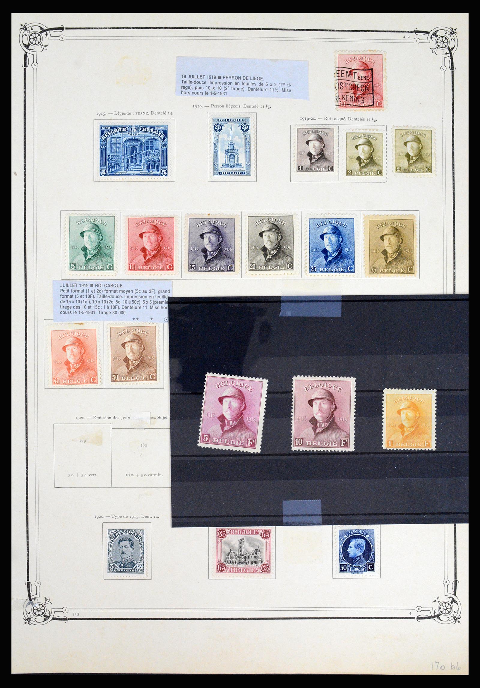 37068 021 - Postzegelverzameling 37068 België 1869-1940.