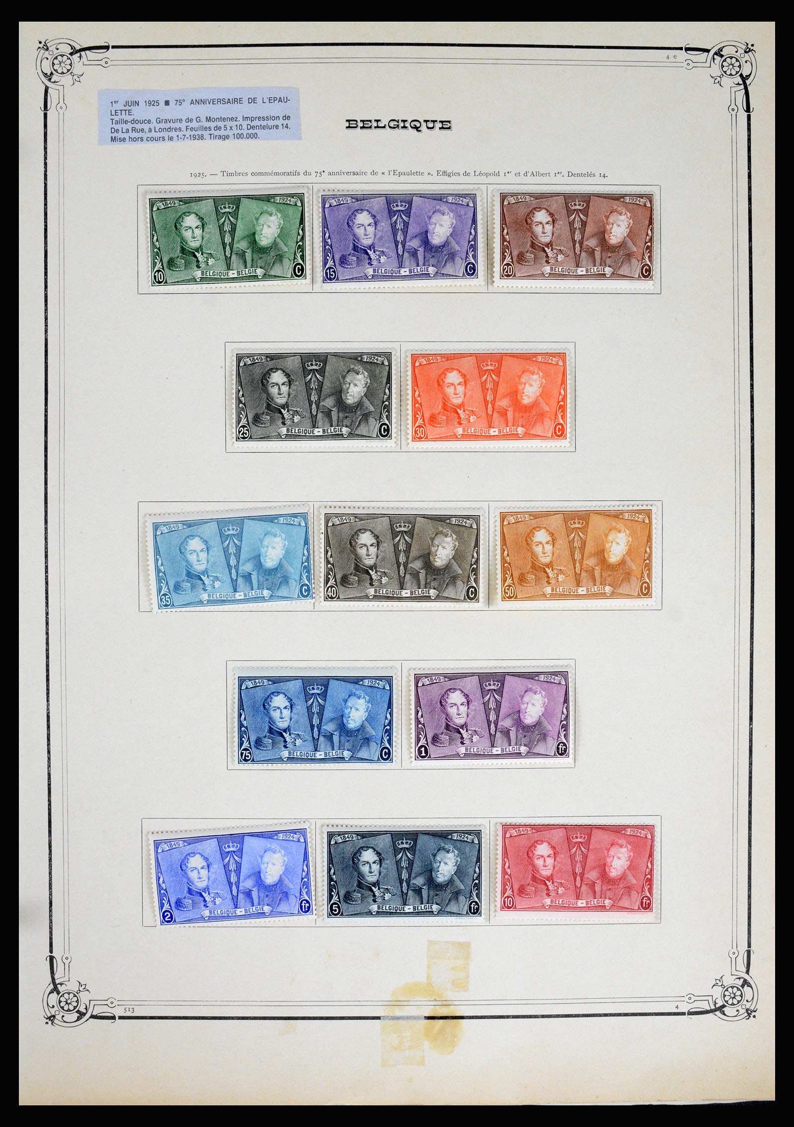 37068 033 - Postzegelverzameling 37068 België 1869-1940.