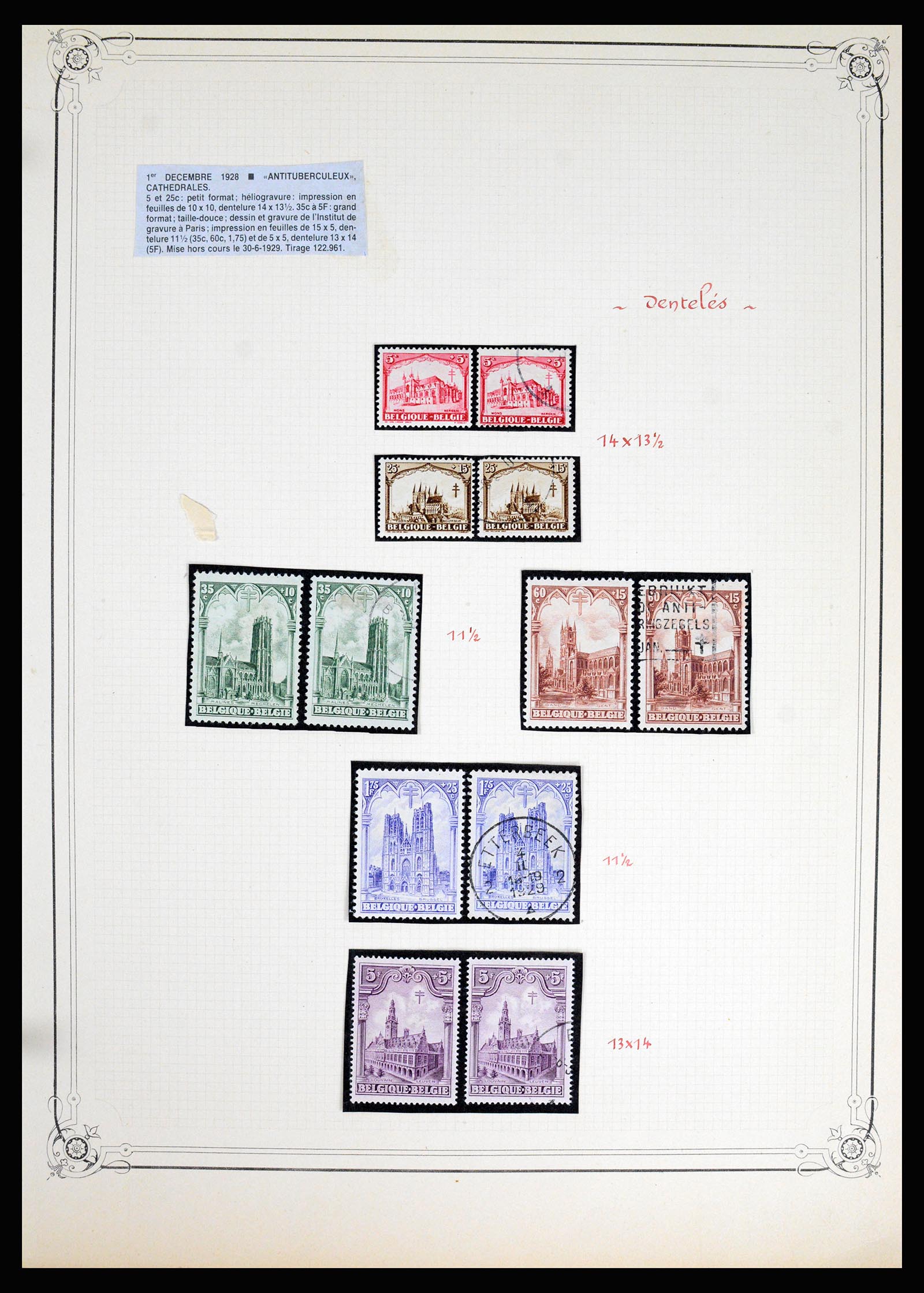 37068 043 - Postzegelverzameling 37068 België 1869-1940.