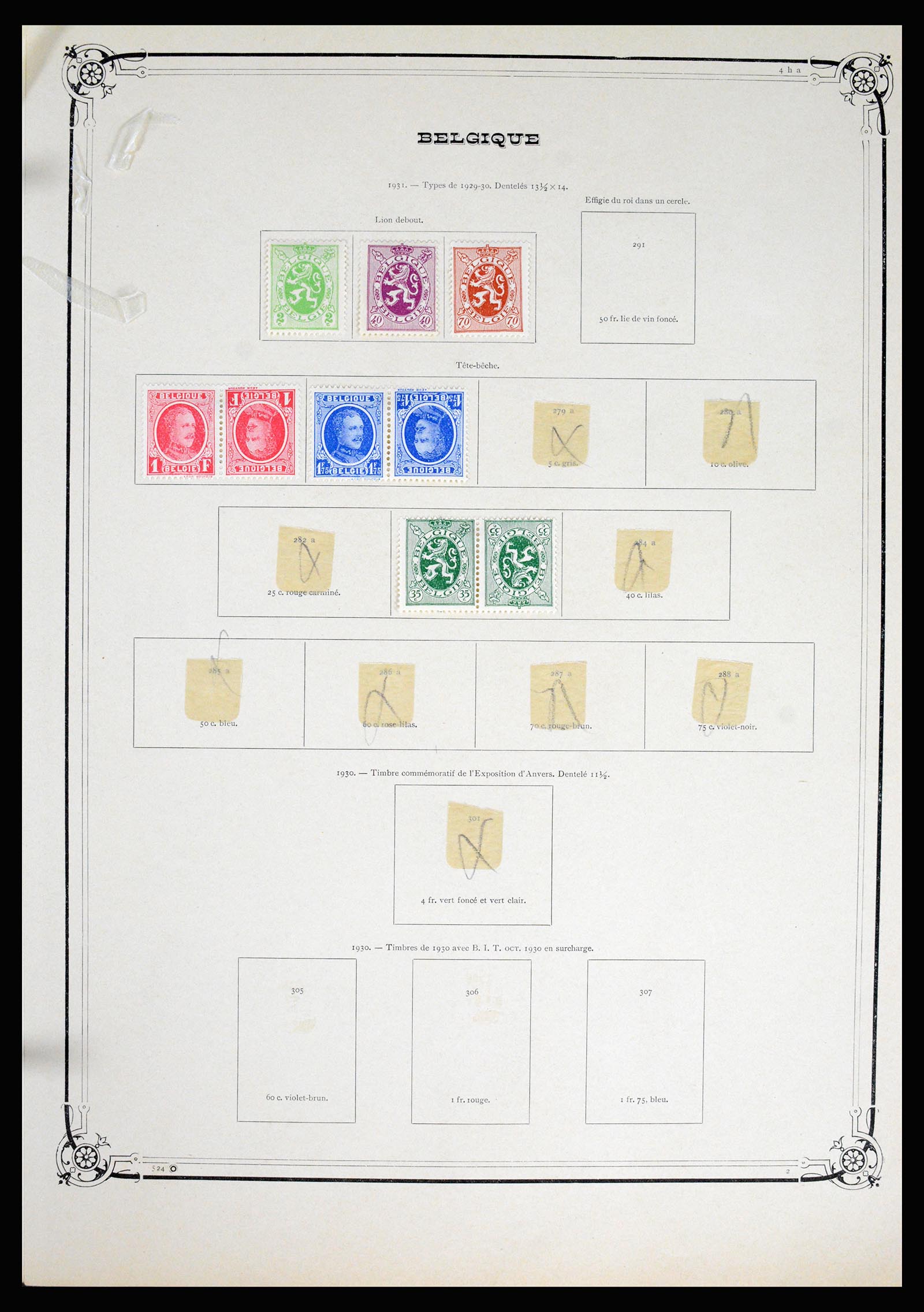 37068 049 - Postzegelverzameling 37068 België 1869-1940.