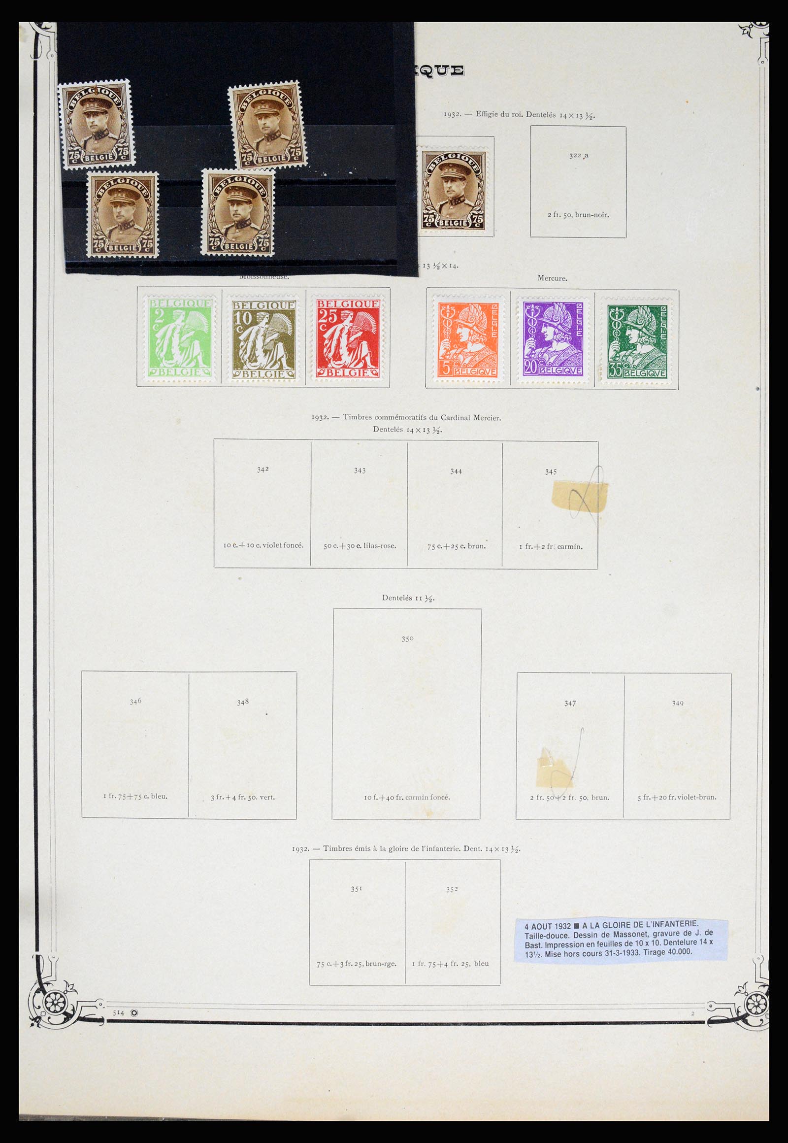 37068 058 - Postzegelverzameling 37068 België 1869-1940.