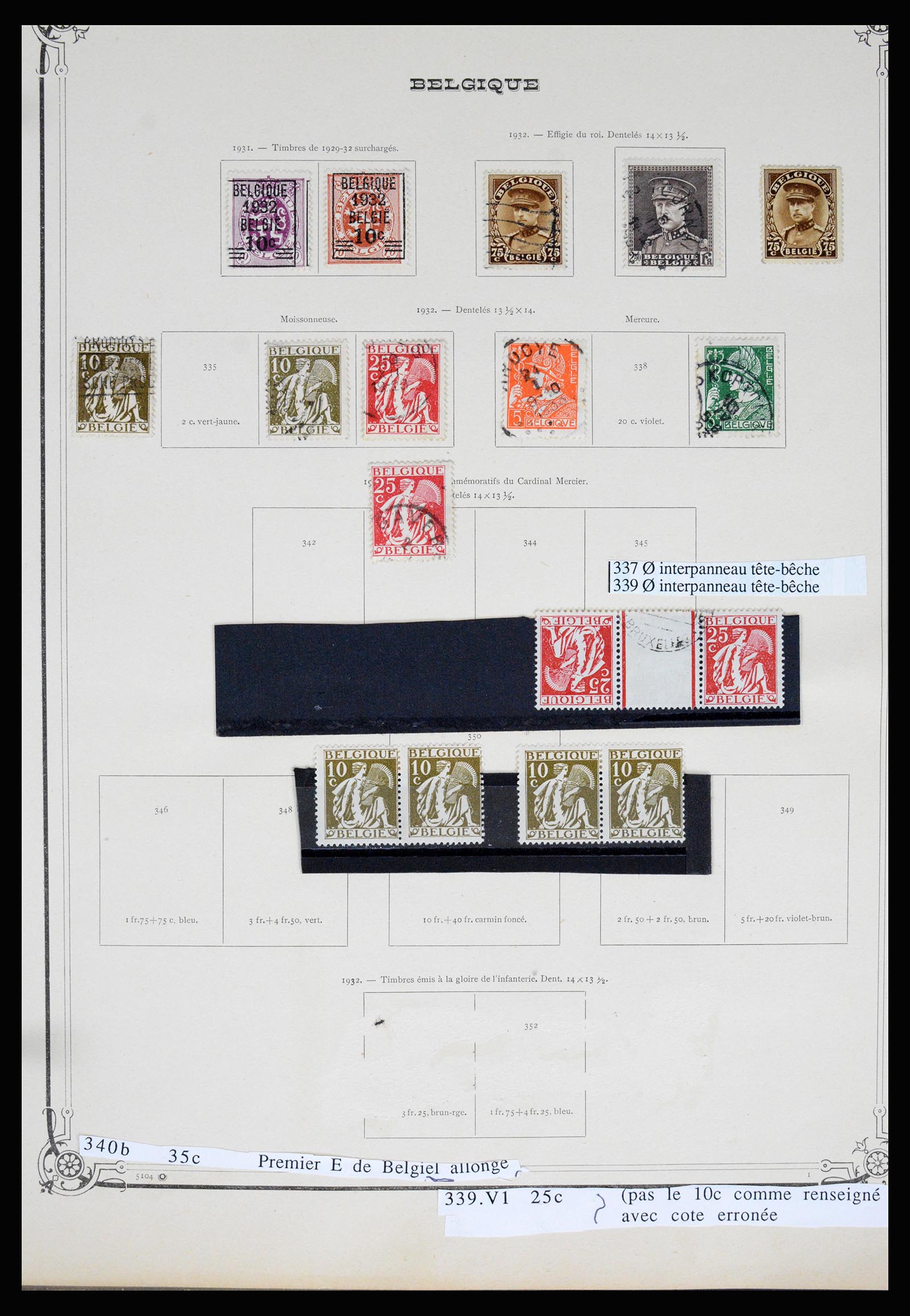 37068 059 - Postzegelverzameling 37068 België 1869-1940.