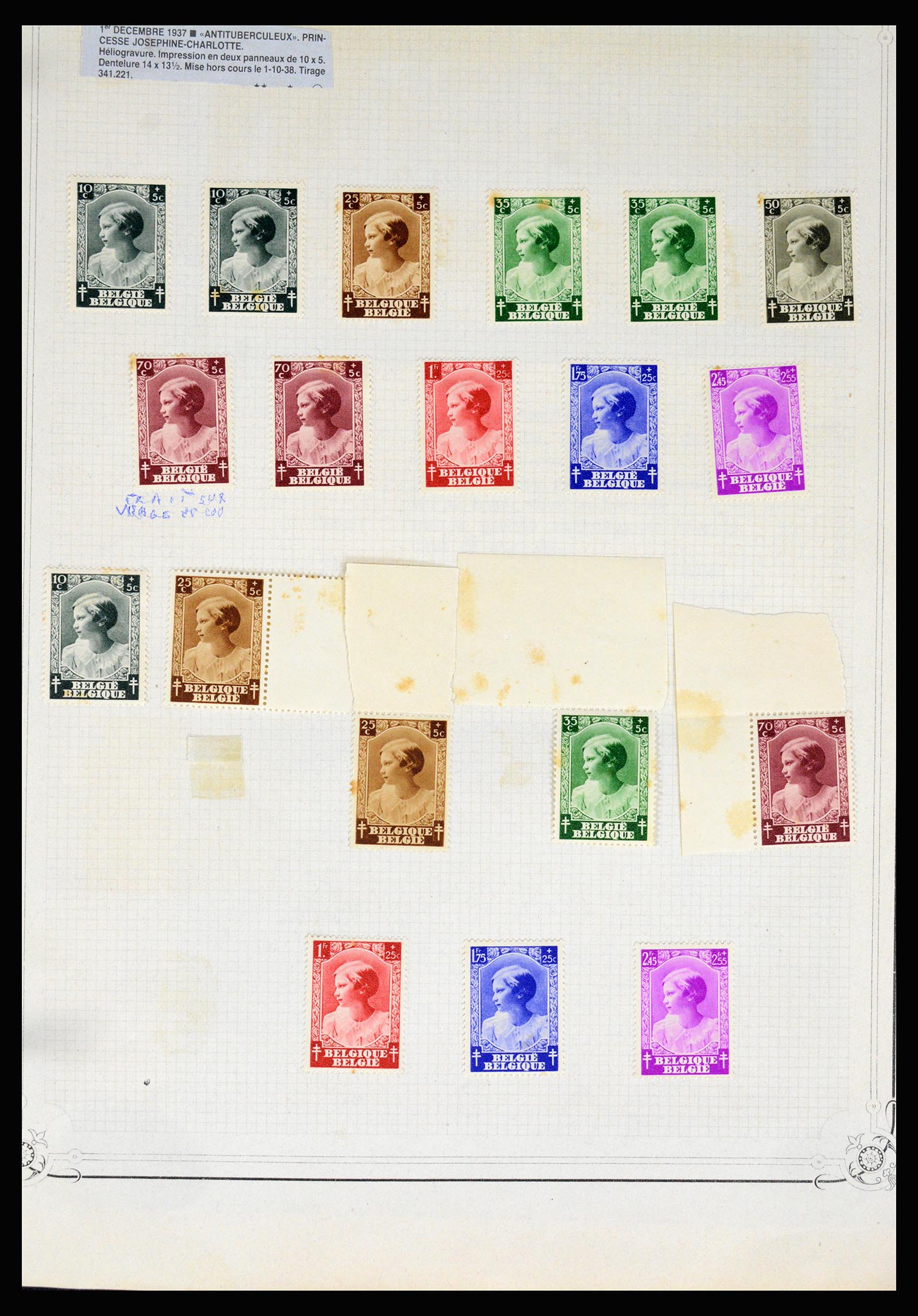 37068 090 - Postzegelverzameling 37068 België 1869-1940.