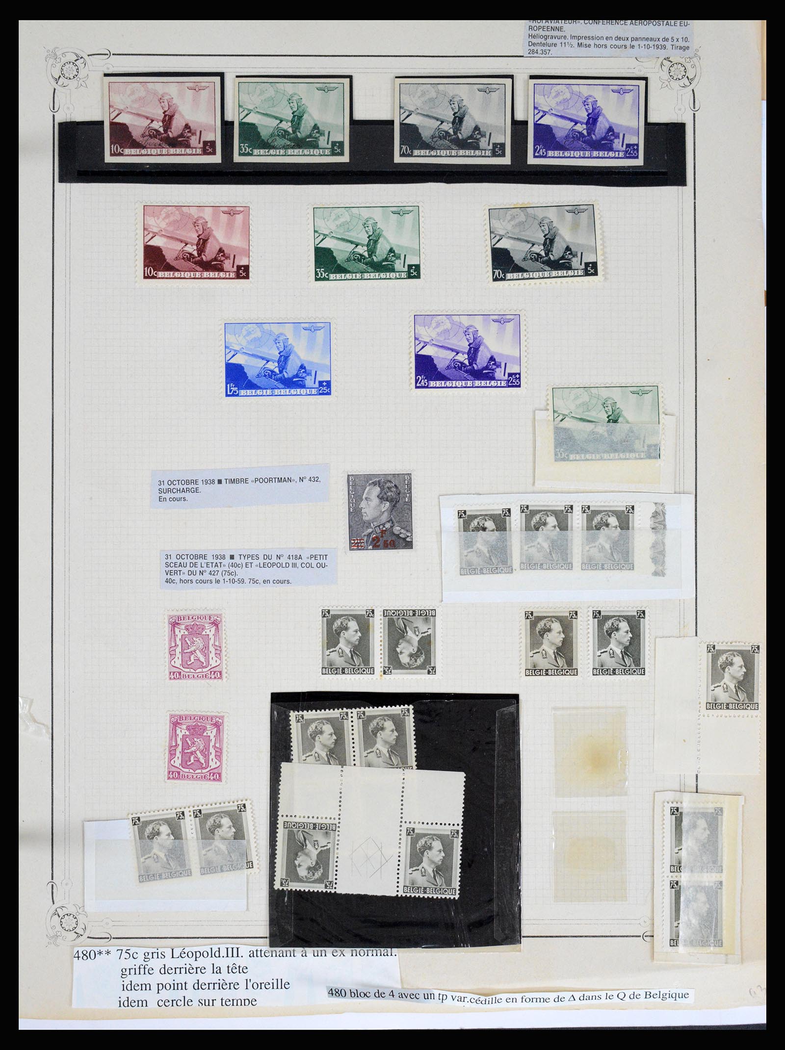 37068 095 - Postzegelverzameling 37068 België 1869-1940.