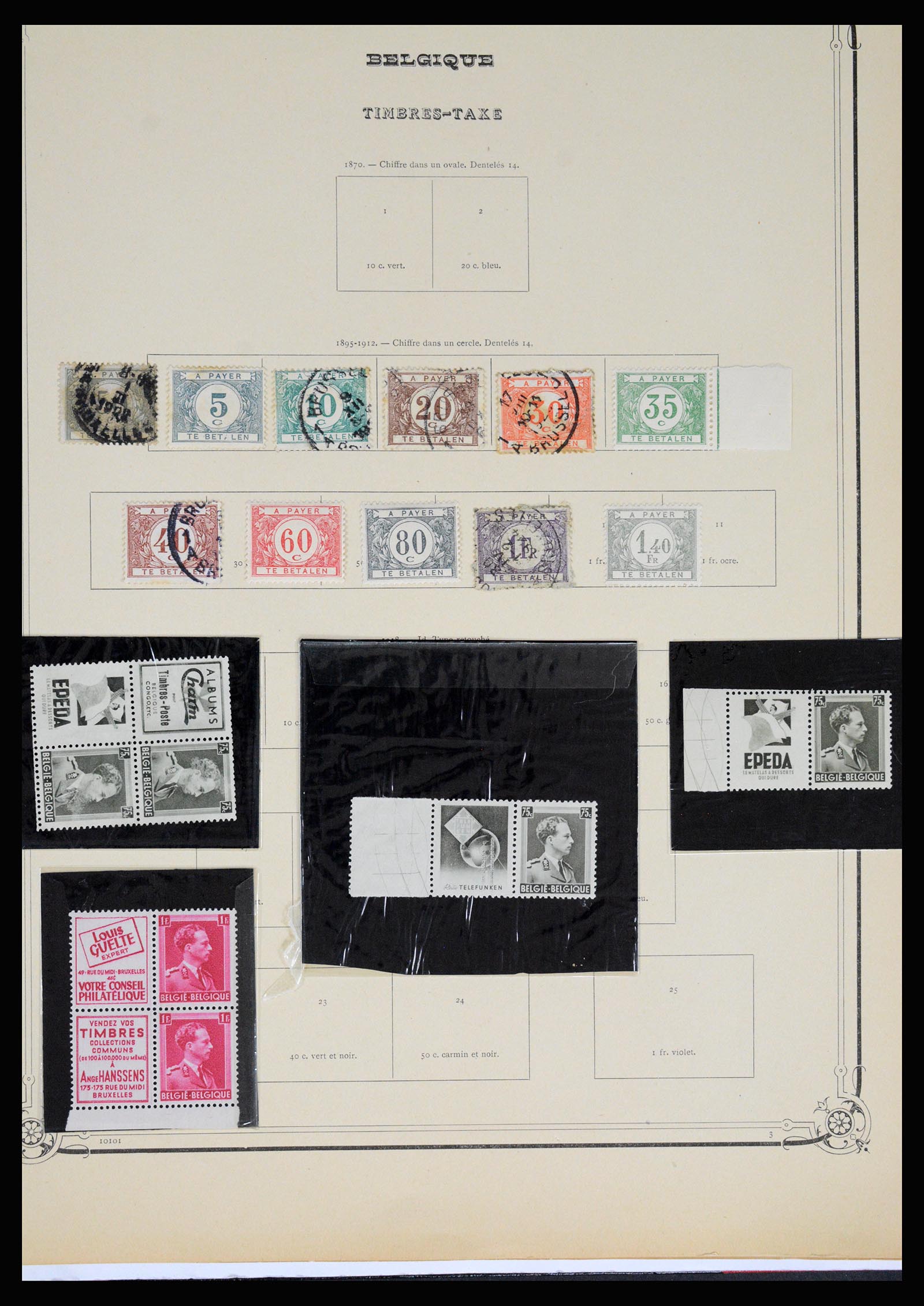37068 137 - Postzegelverzameling 37068 België 1869-1940.