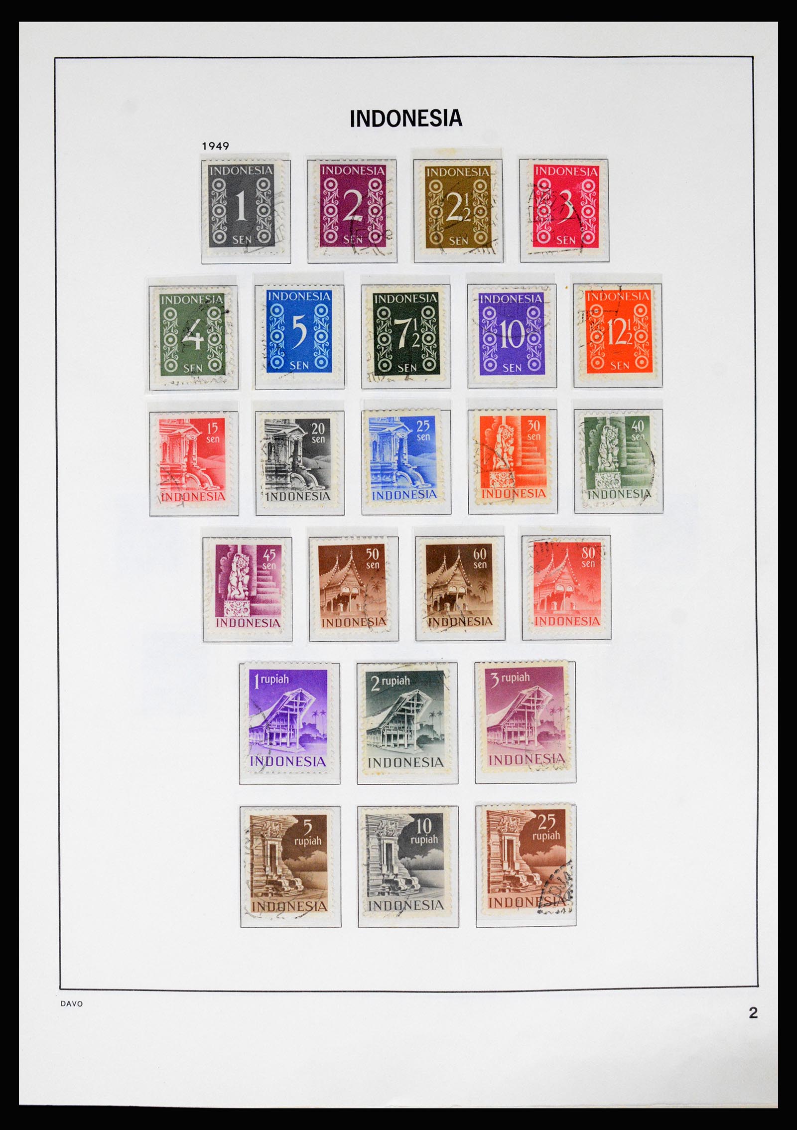 37069 002 - Postzegelverzameling 37069 Indonesië 1948-1980.