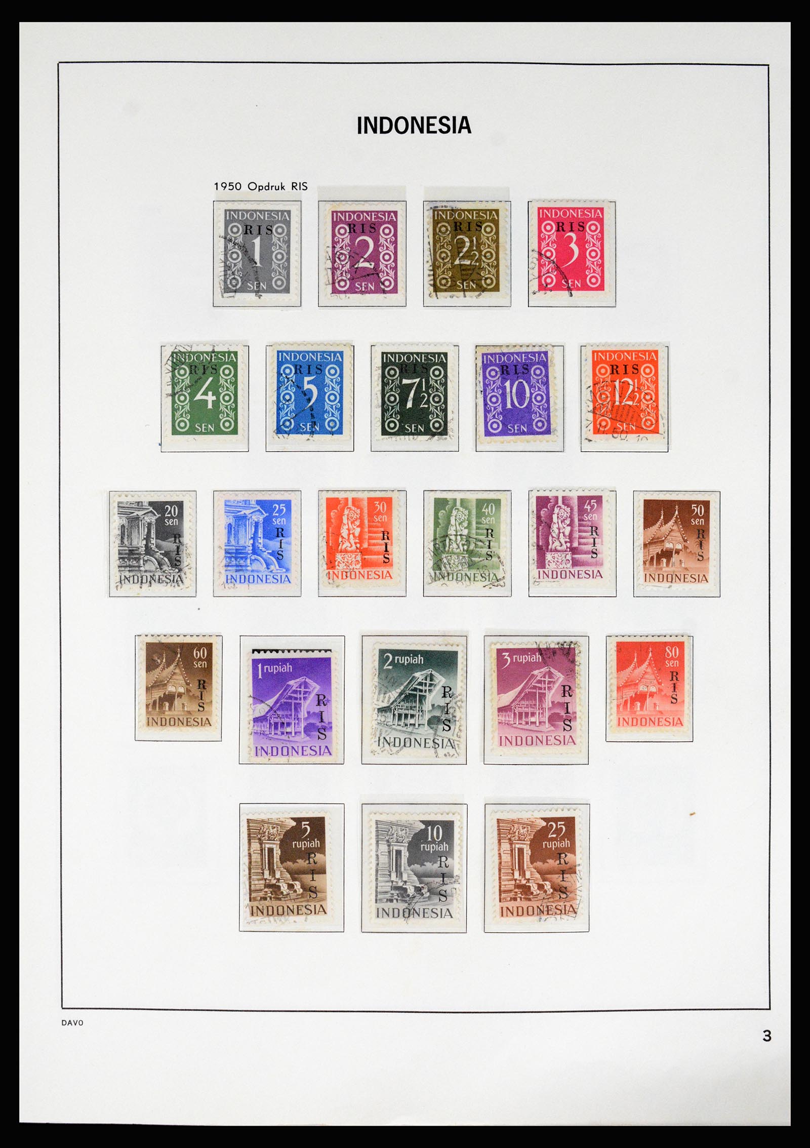 37069 003 - Postzegelverzameling 37069 Indonesië 1948-1980.