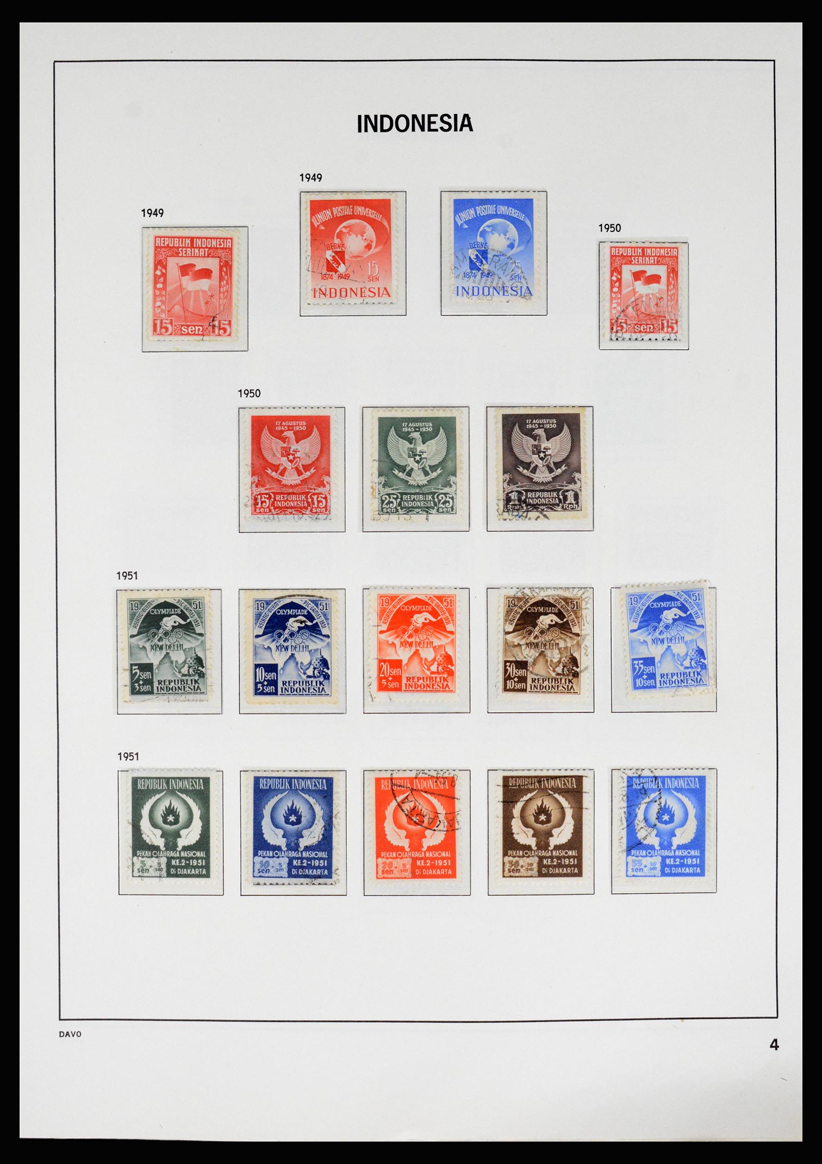 37069 004 - Postzegelverzameling 37069 Indonesië 1948-1980.