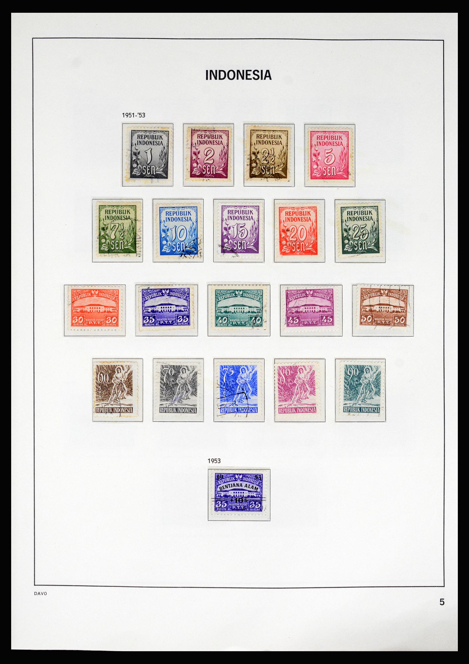 37069 005 - Postzegelverzameling 37069 Indonesië 1948-1980.