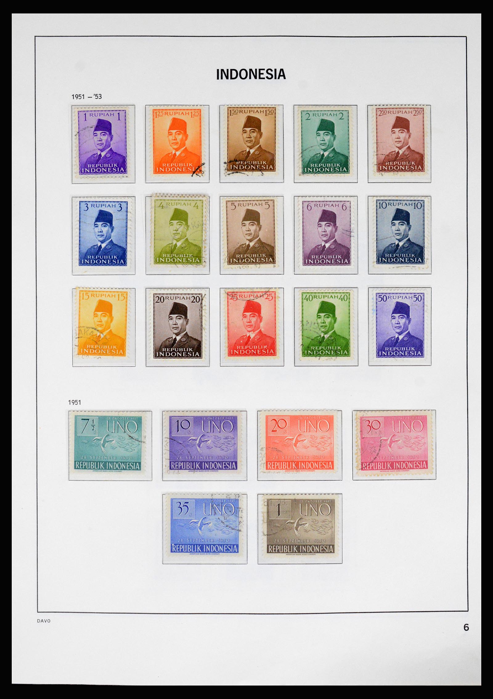 37069 006 - Postzegelverzameling 37069 Indonesië 1948-1980.