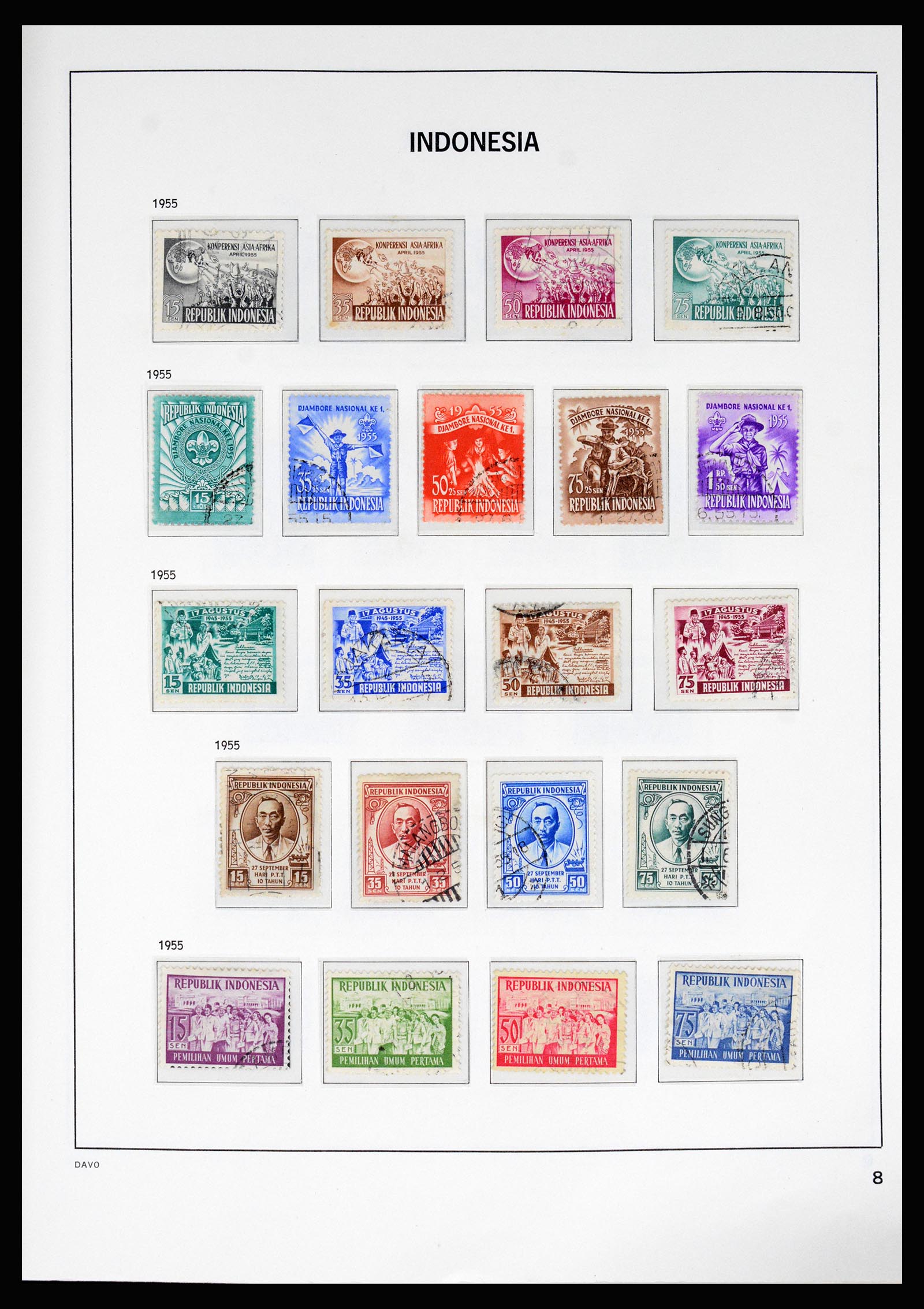 37069 008 - Postzegelverzameling 37069 Indonesië 1948-1980.