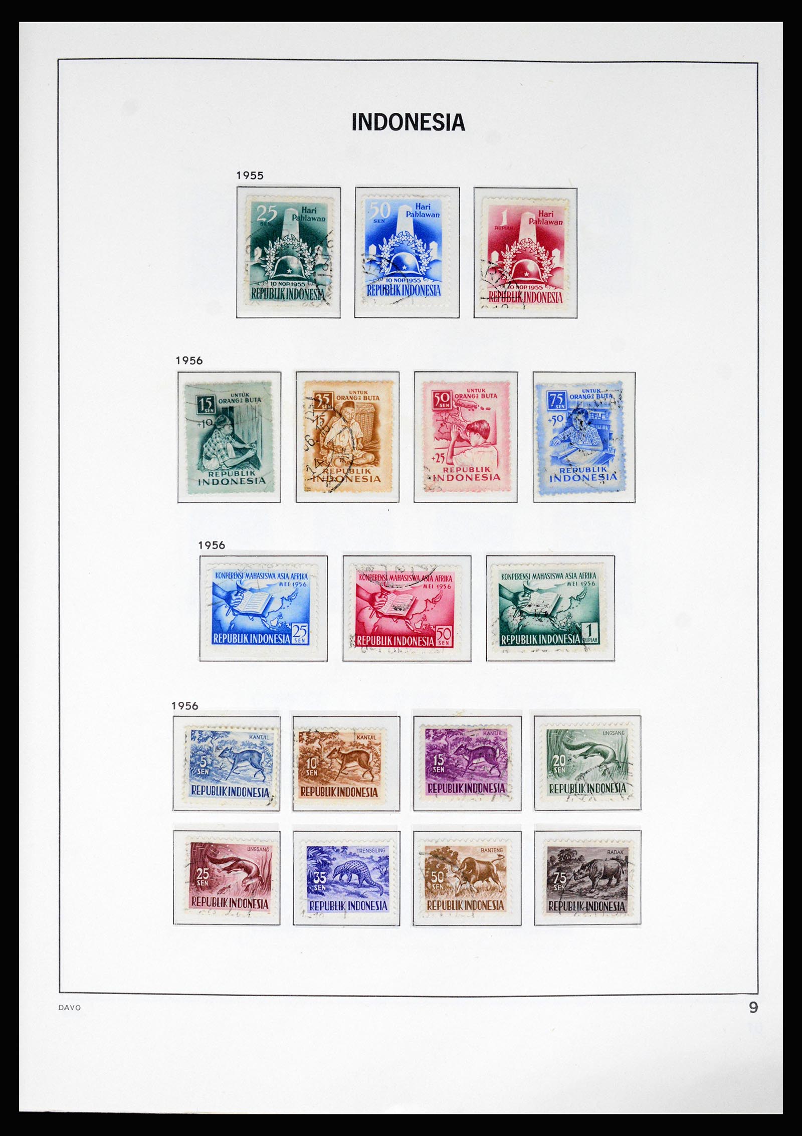 37069 009 - Postzegelverzameling 37069 Indonesië 1948-1980.