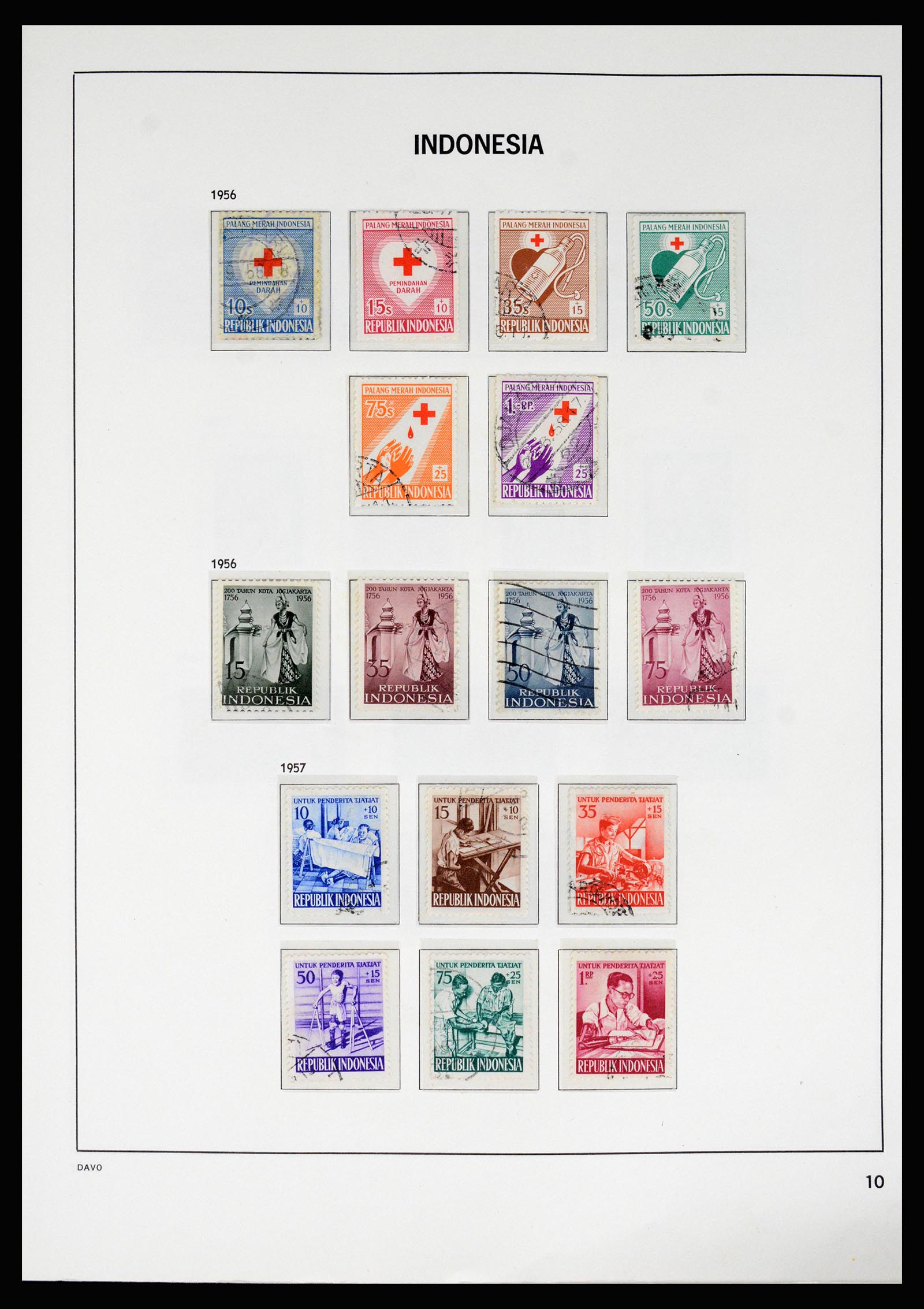 37069 010 - Postzegelverzameling 37069 Indonesië 1948-1980.