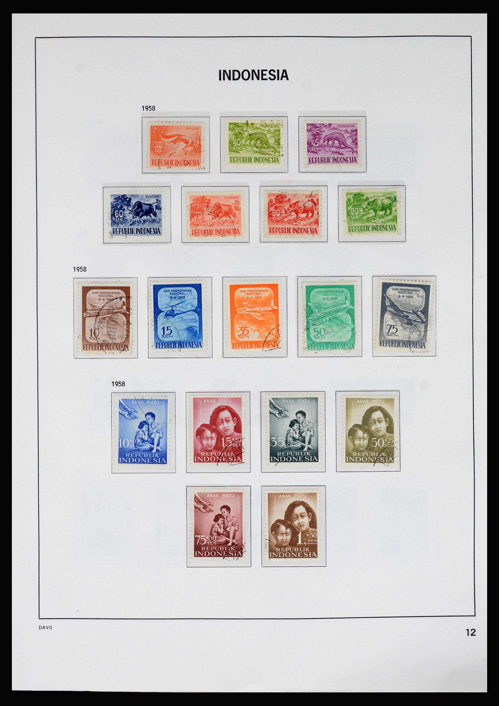 37069 012 - Postzegelverzameling 37069 Indonesië 1948-1980.