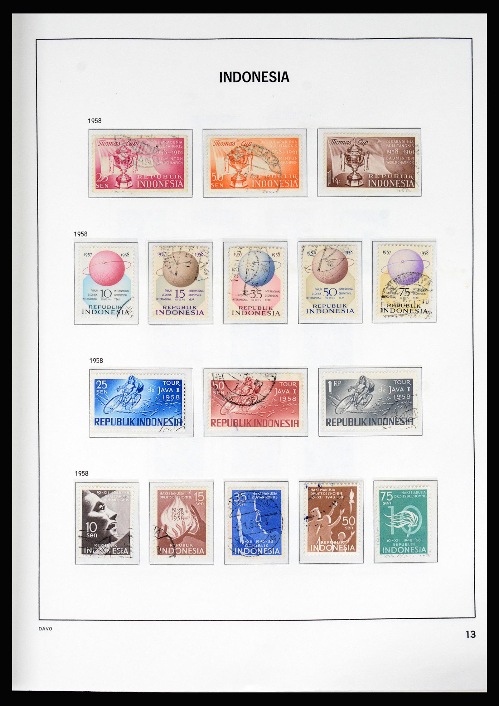 37069 013 - Postzegelverzameling 37069 Indonesië 1948-1980.