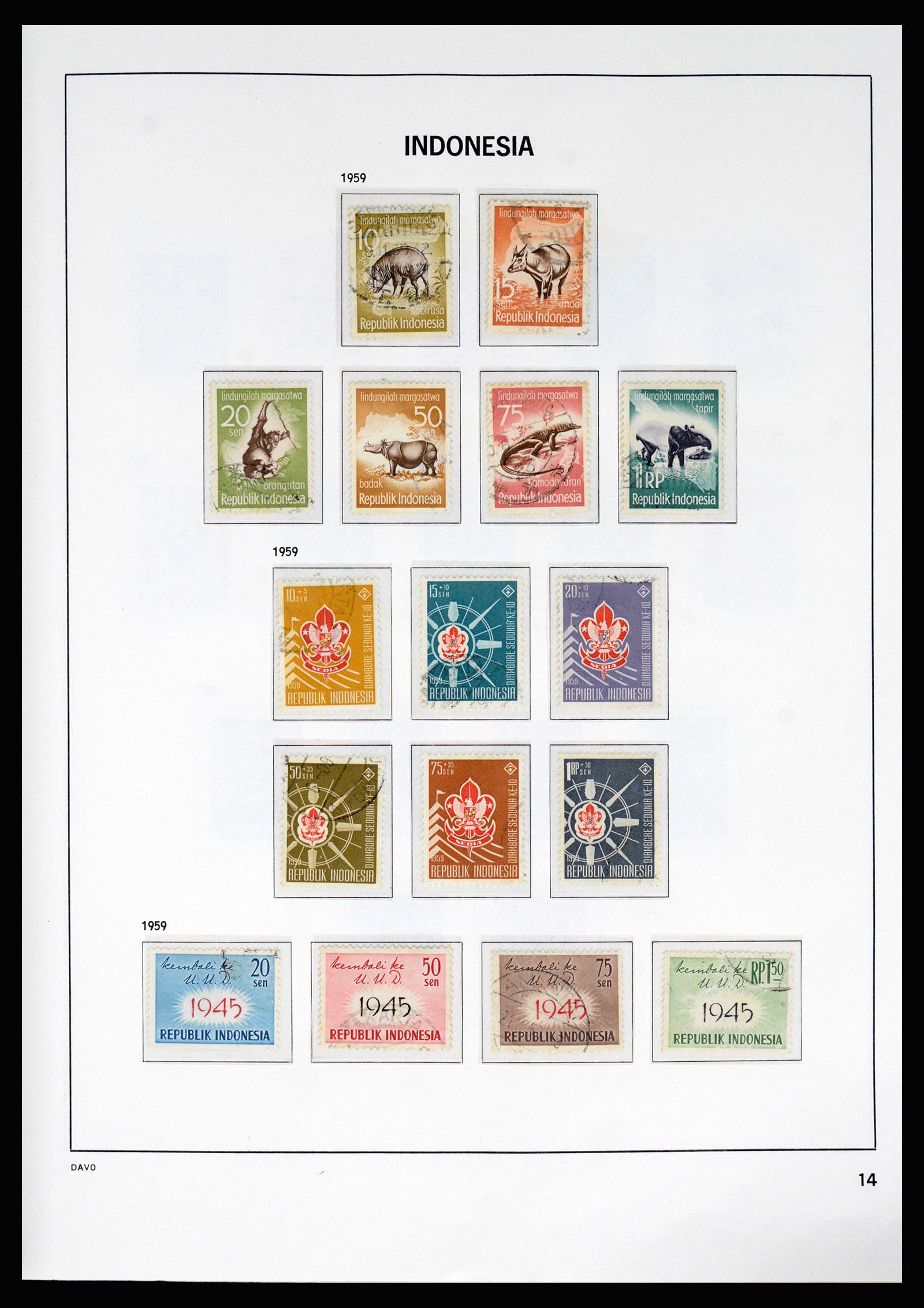 37069 014 - Postzegelverzameling 37069 Indonesië 1948-1980.