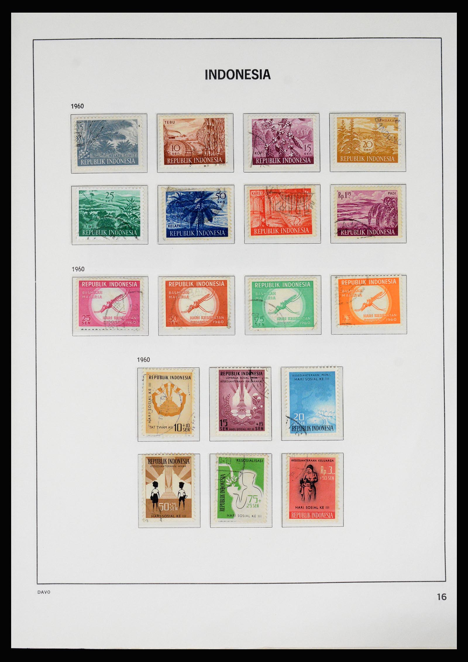 37069 016 - Postzegelverzameling 37069 Indonesië 1948-1980.