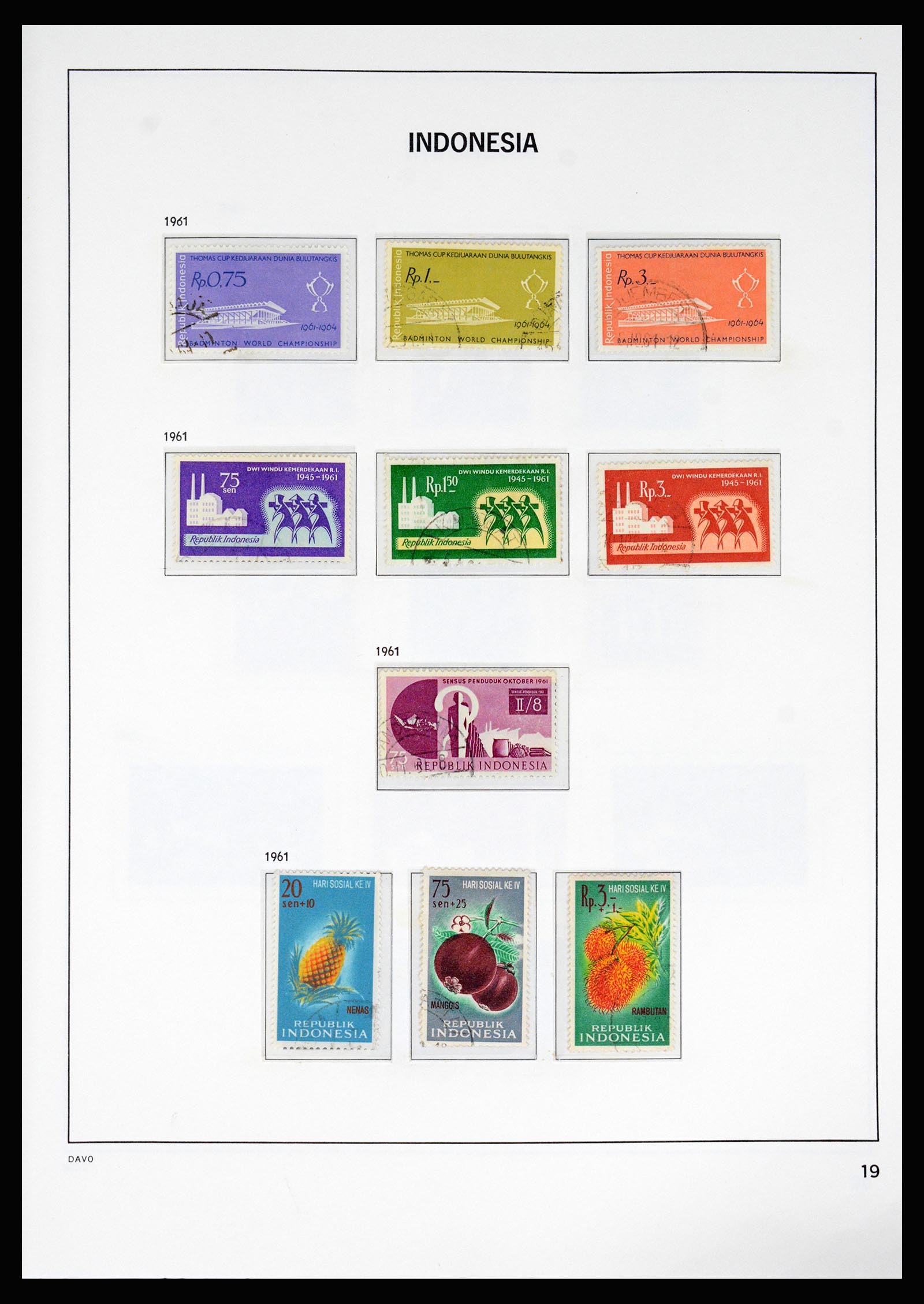 37069 021 - Postzegelverzameling 37069 Indonesië 1948-1980.
