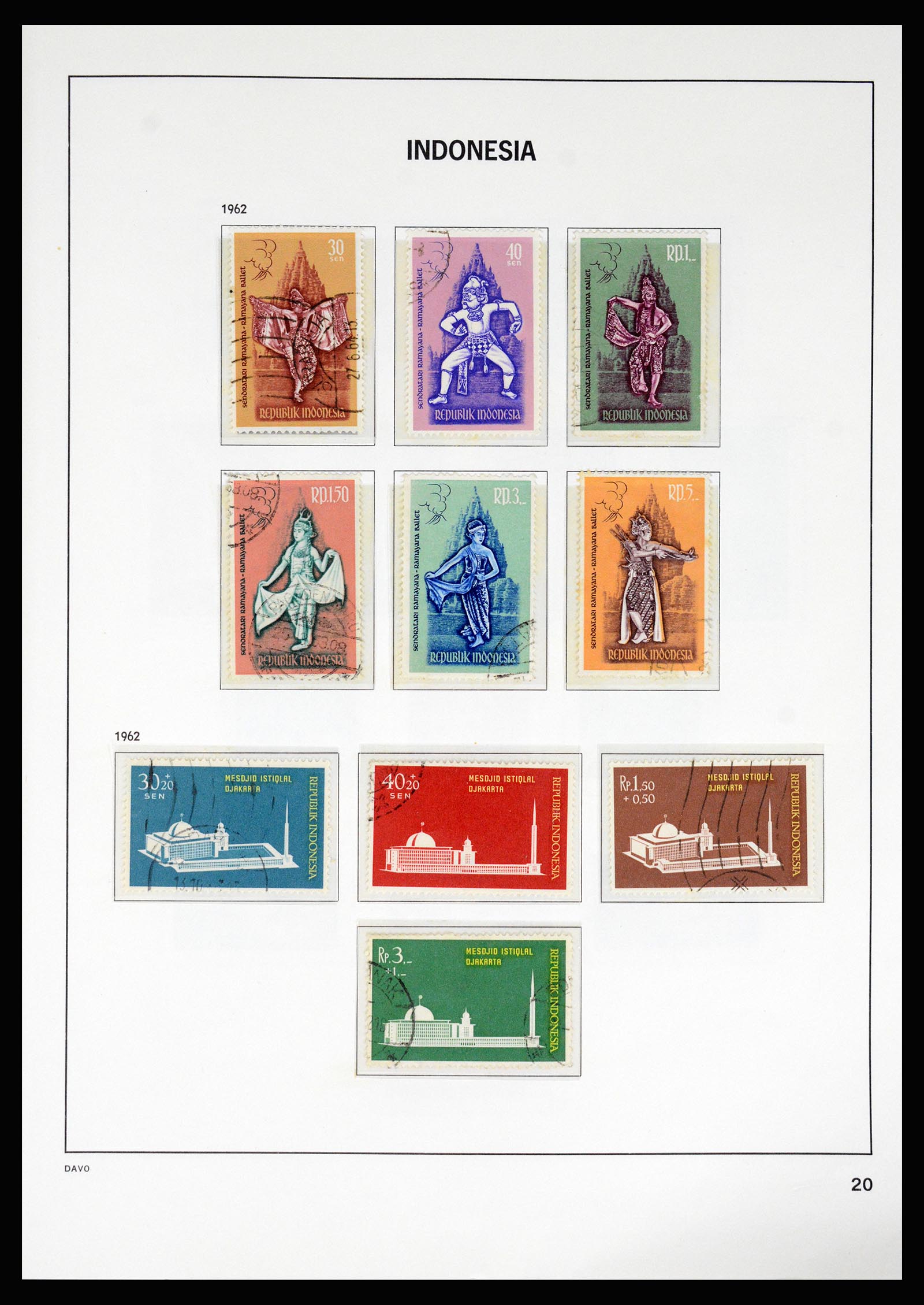37069 022 - Postzegelverzameling 37069 Indonesië 1948-1980.