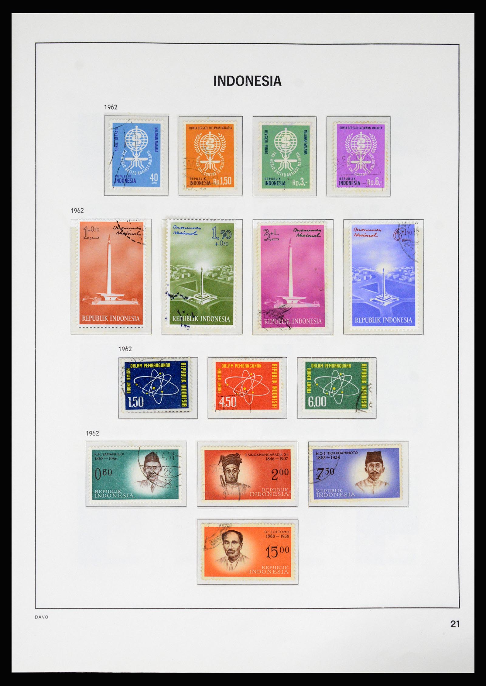 37069 023 - Postzegelverzameling 37069 Indonesië 1948-1980.
