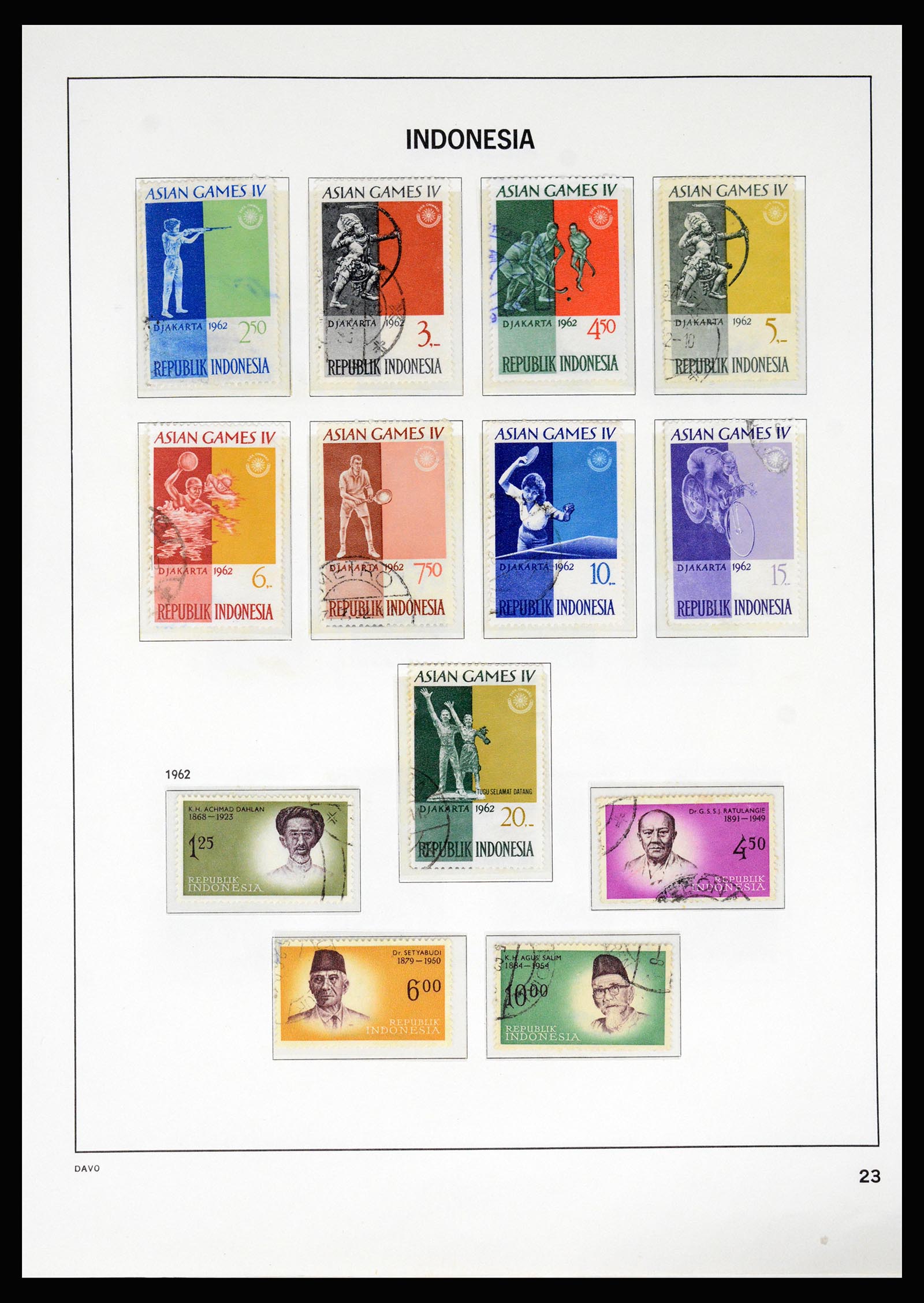 37069 025 - Postzegelverzameling 37069 Indonesië 1948-1980.