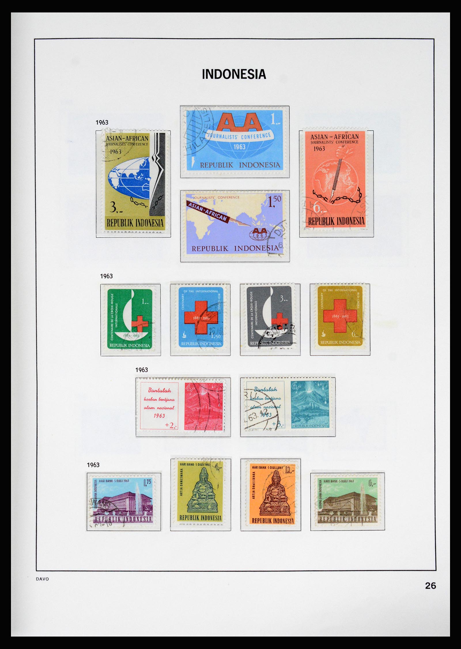 37069 028 - Postzegelverzameling 37069 Indonesië 1948-1980.