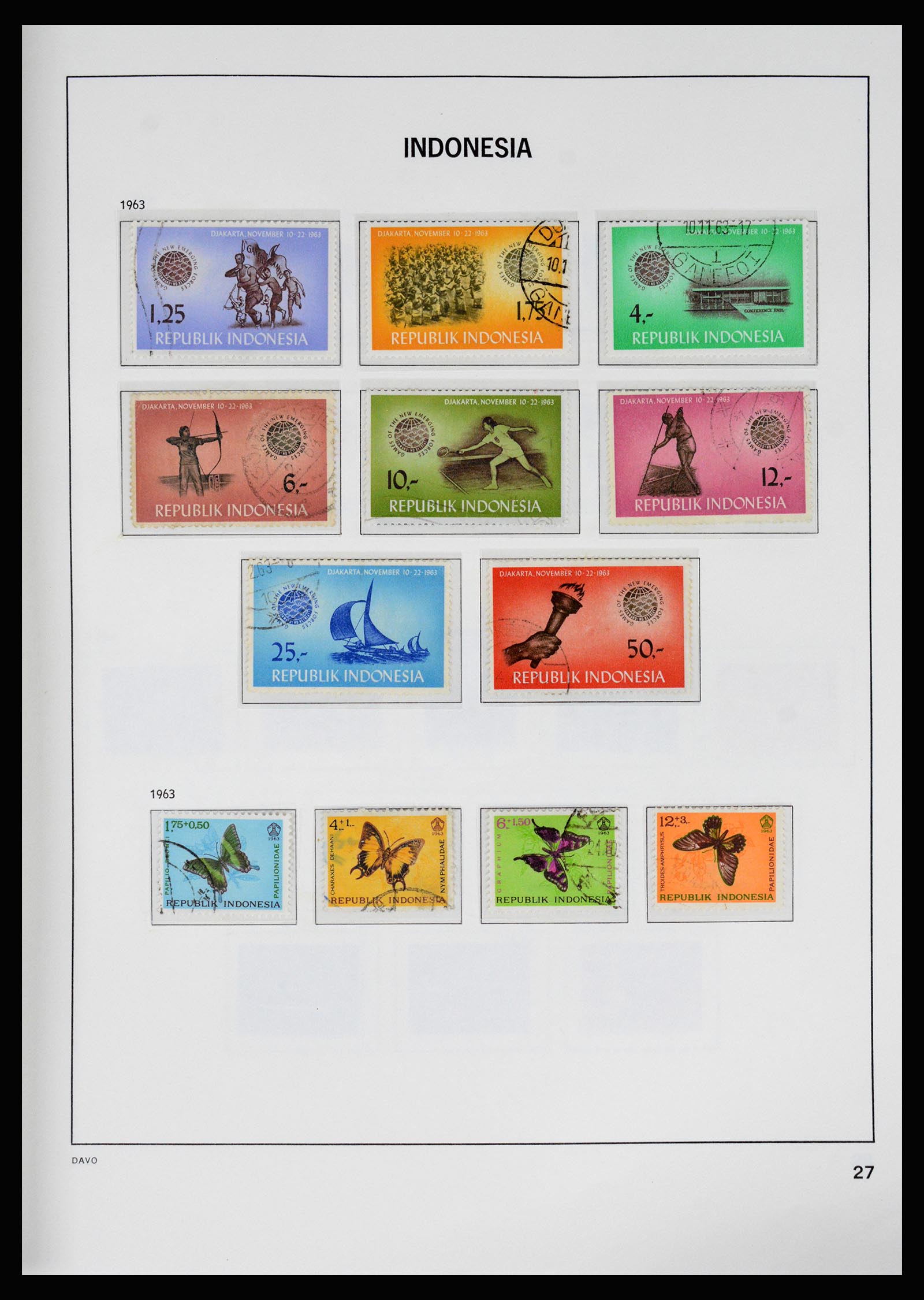 37069 029 - Postzegelverzameling 37069 Indonesië 1948-1980.