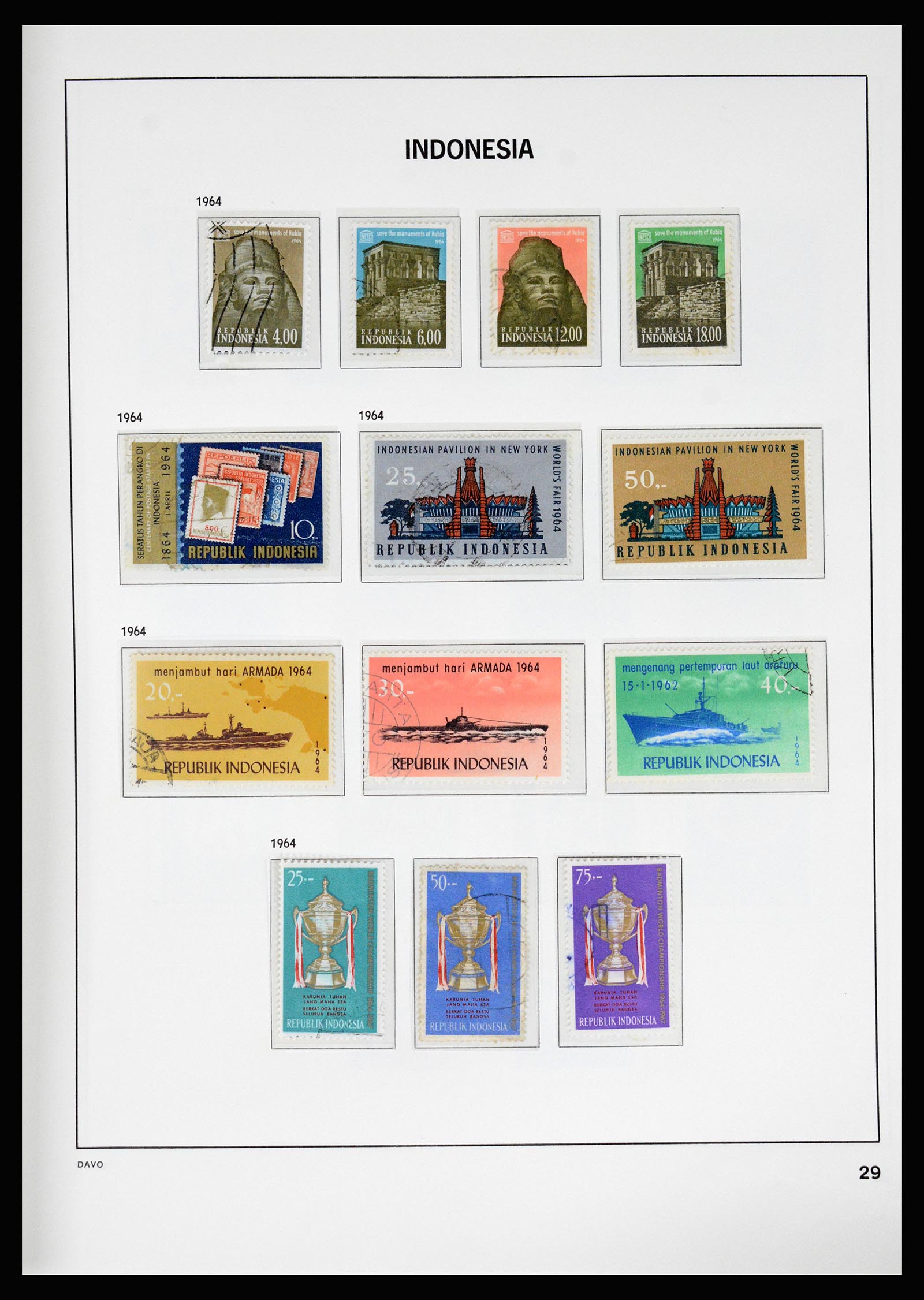 37069 031 - Postzegelverzameling 37069 Indonesië 1948-1980.