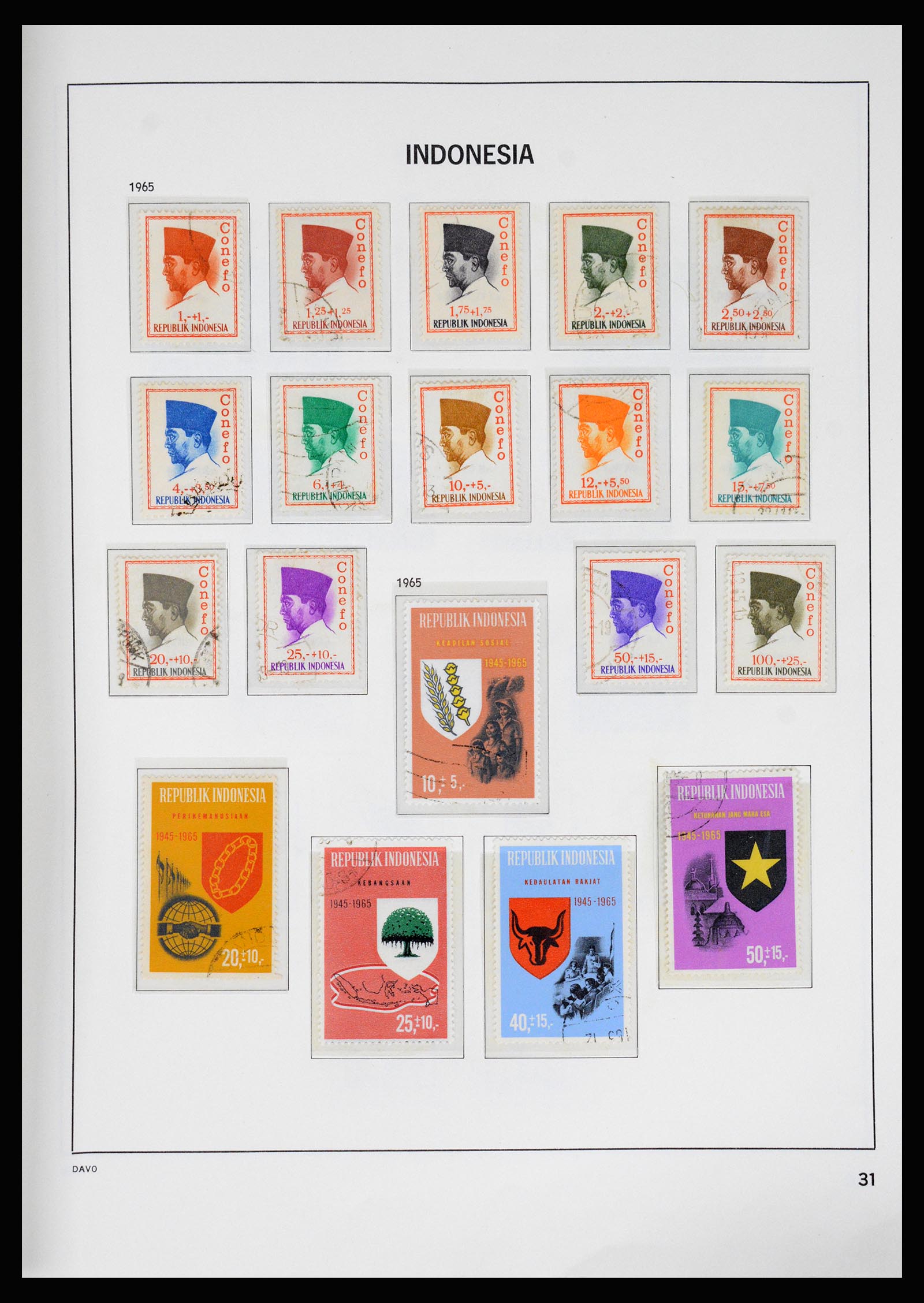 37069 033 - Postzegelverzameling 37069 Indonesië 1948-1980.