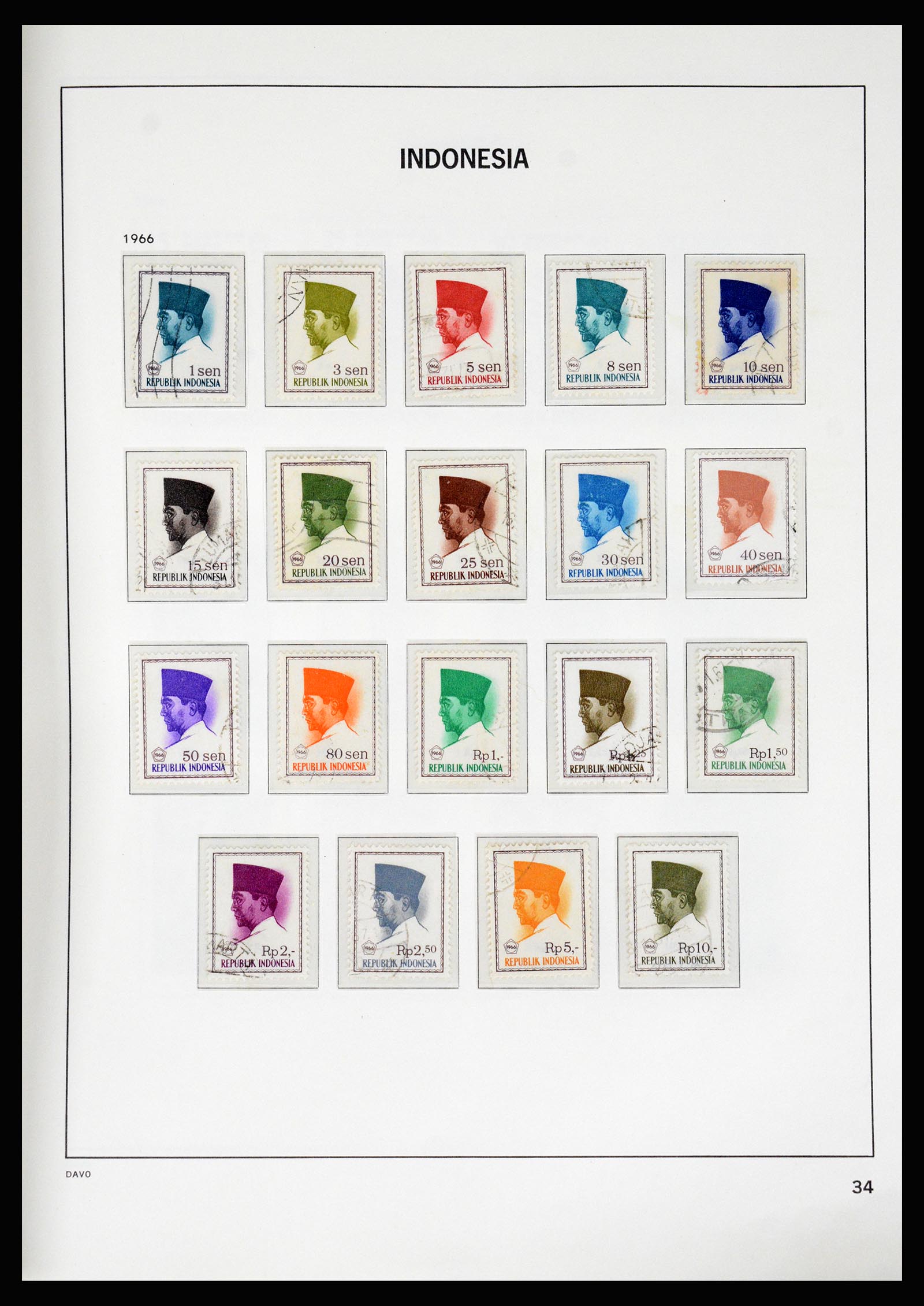 37069 036 - Postzegelverzameling 37069 Indonesië 1948-1980.