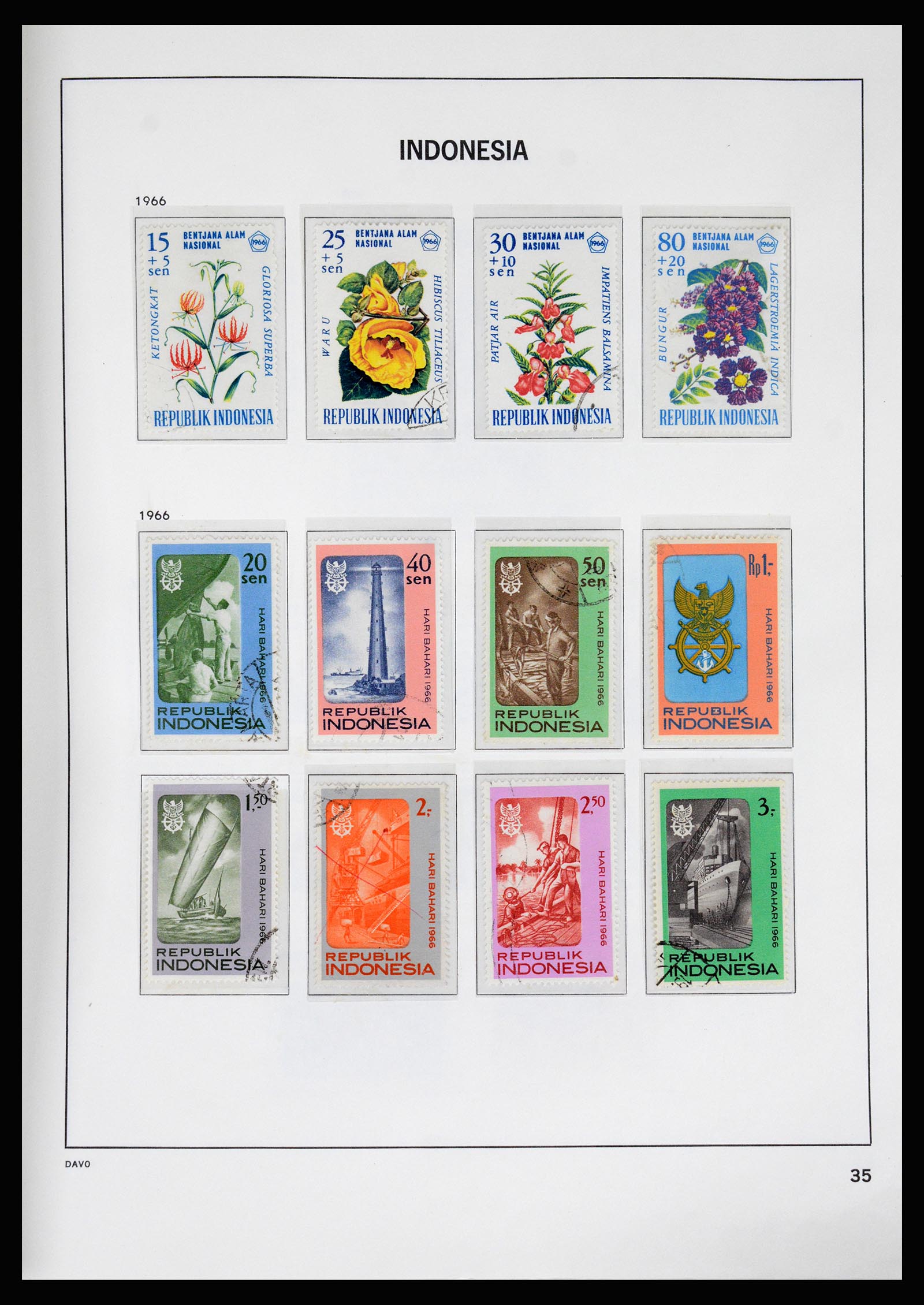 37069 037 - Postzegelverzameling 37069 Indonesië 1948-1980.