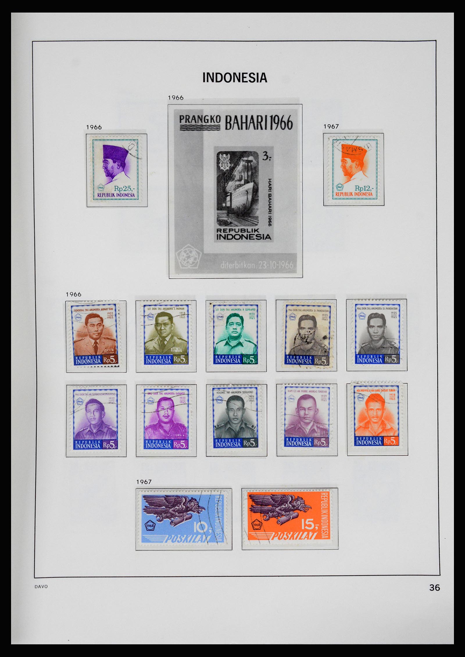 37069 038 - Postzegelverzameling 37069 Indonesië 1948-1980.