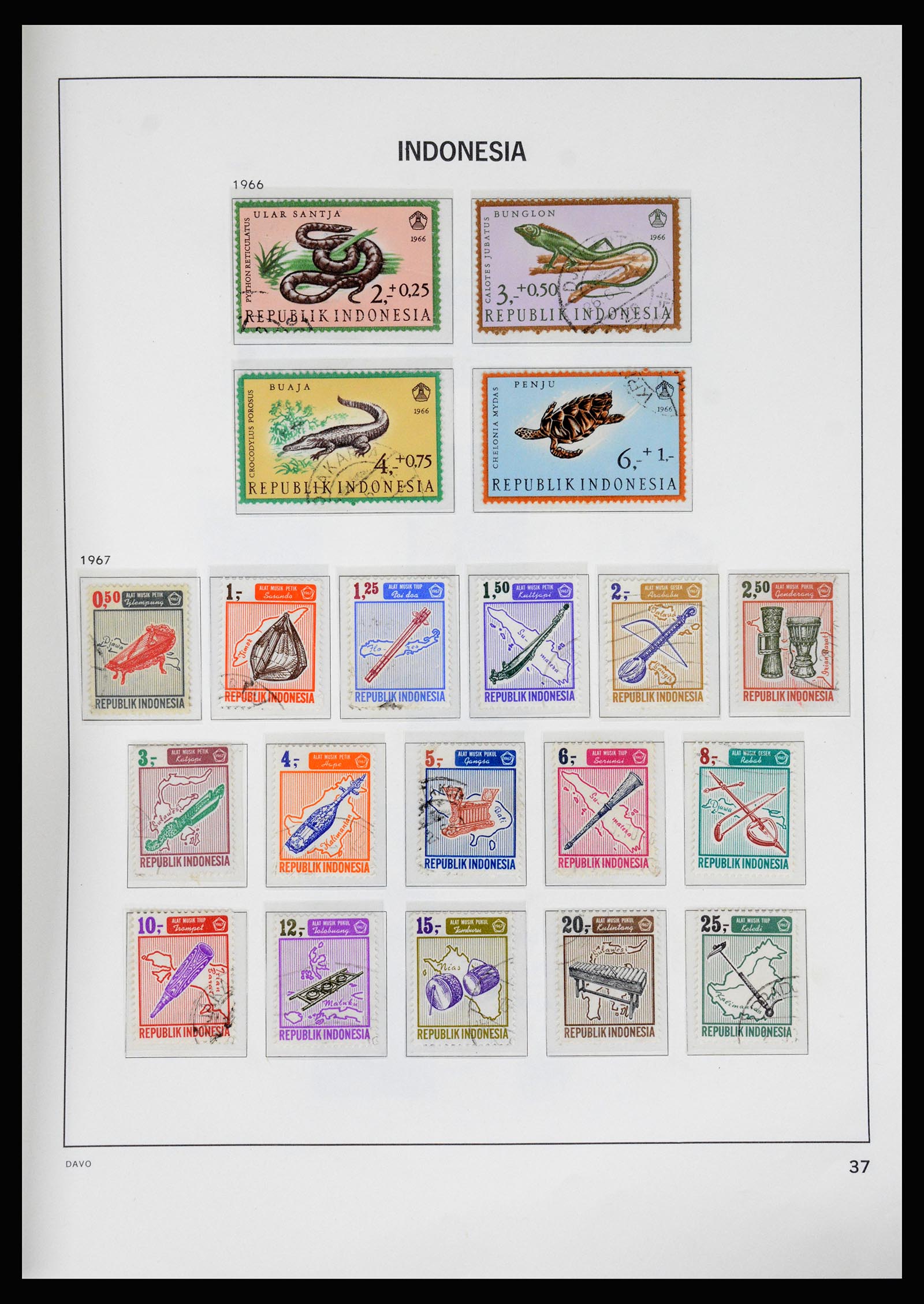 37069 039 - Postzegelverzameling 37069 Indonesië 1948-1980.