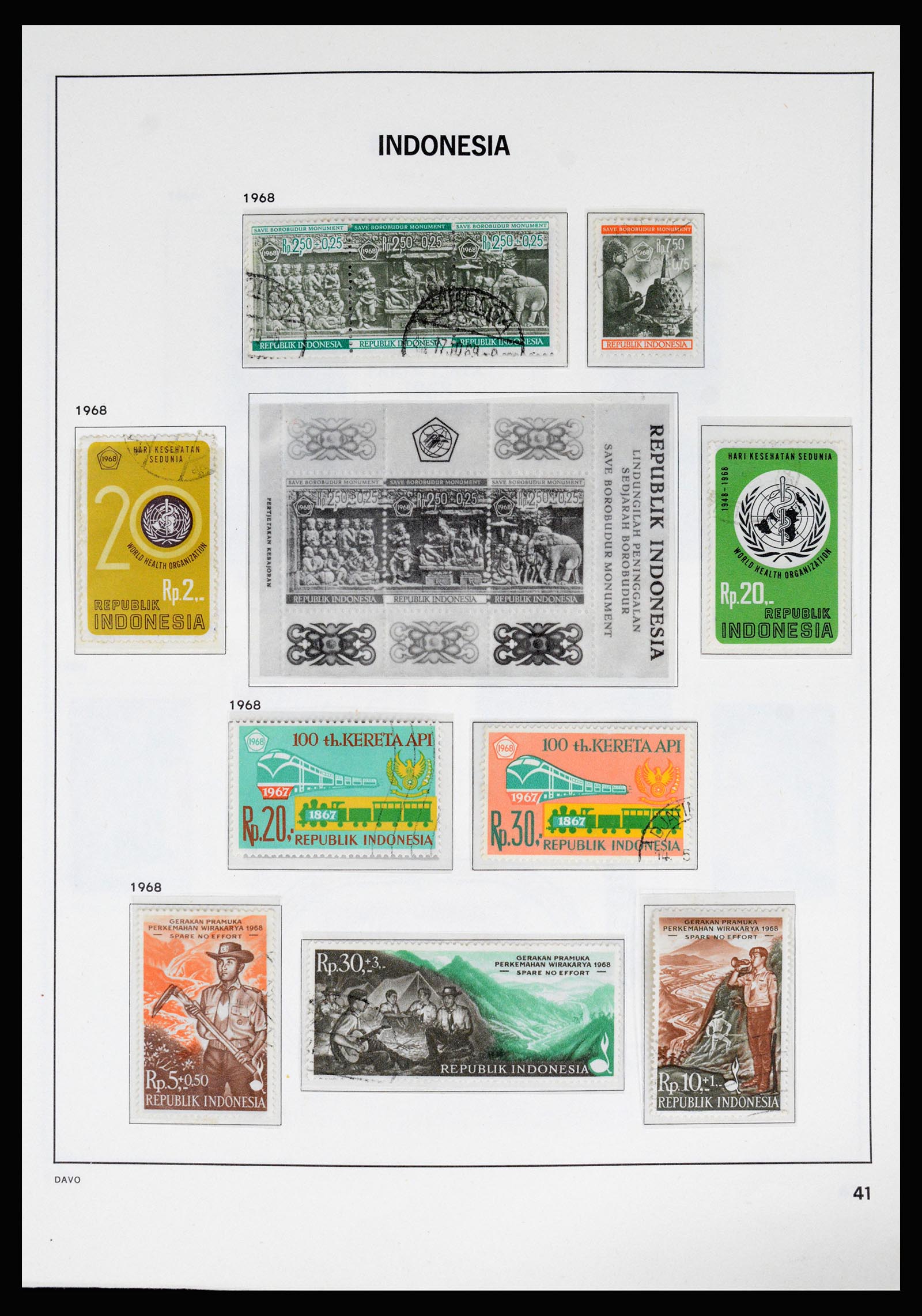 37069 043 - Postzegelverzameling 37069 Indonesië 1948-1980.