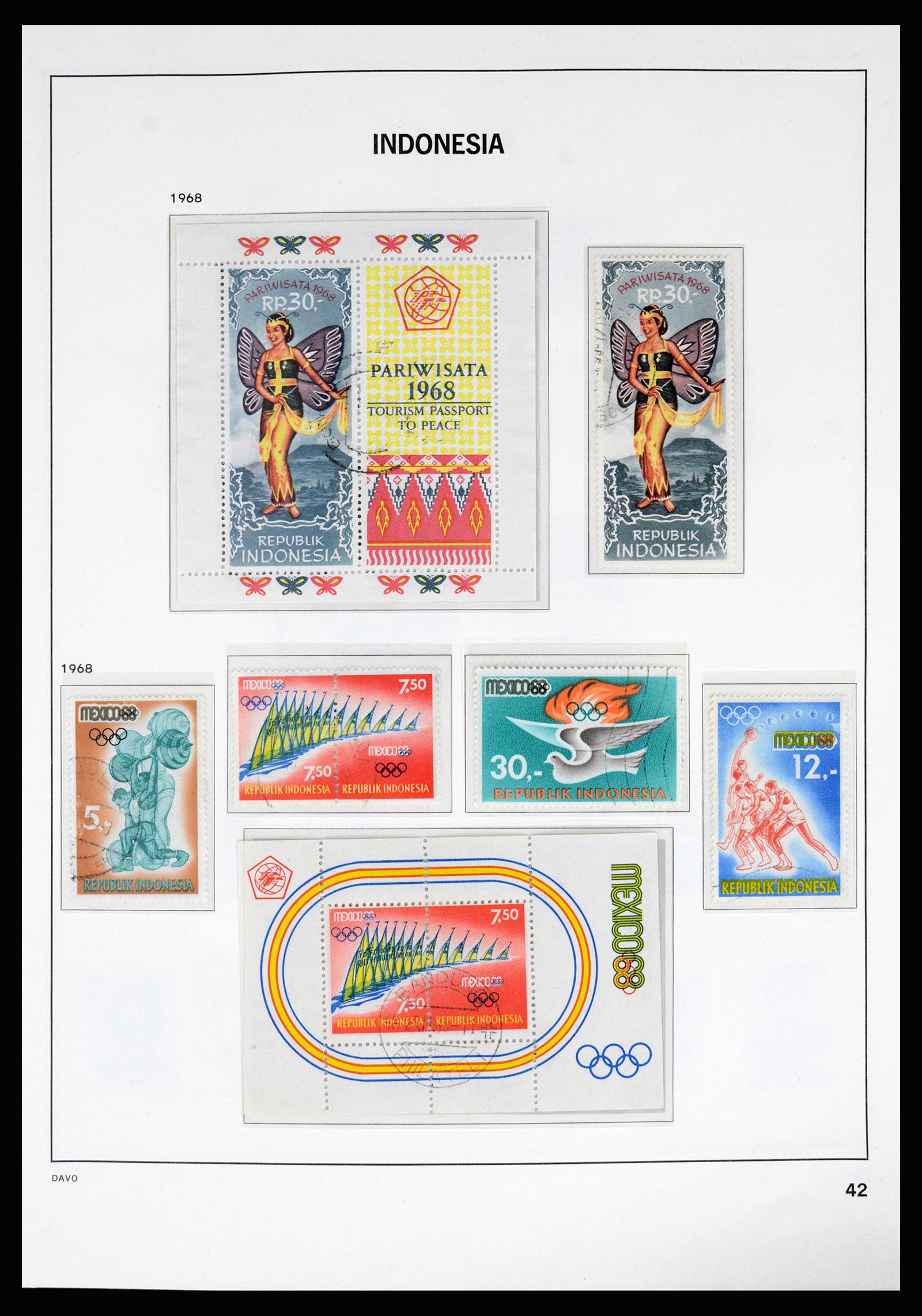 37069 044 - Postzegelverzameling 37069 Indonesië 1948-1980.