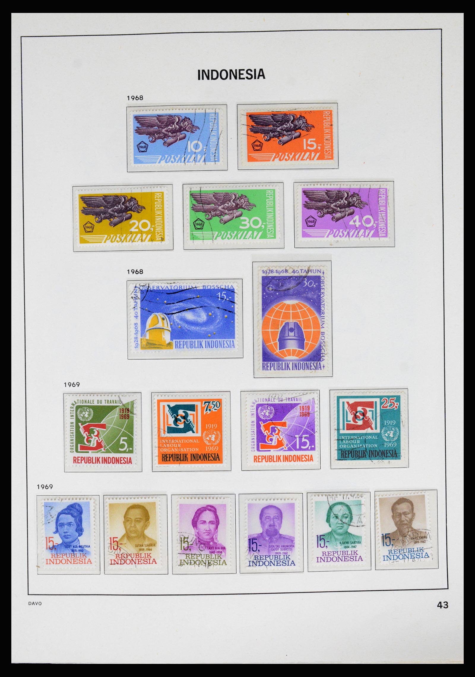 37069 045 - Postzegelverzameling 37069 Indonesië 1948-1980.