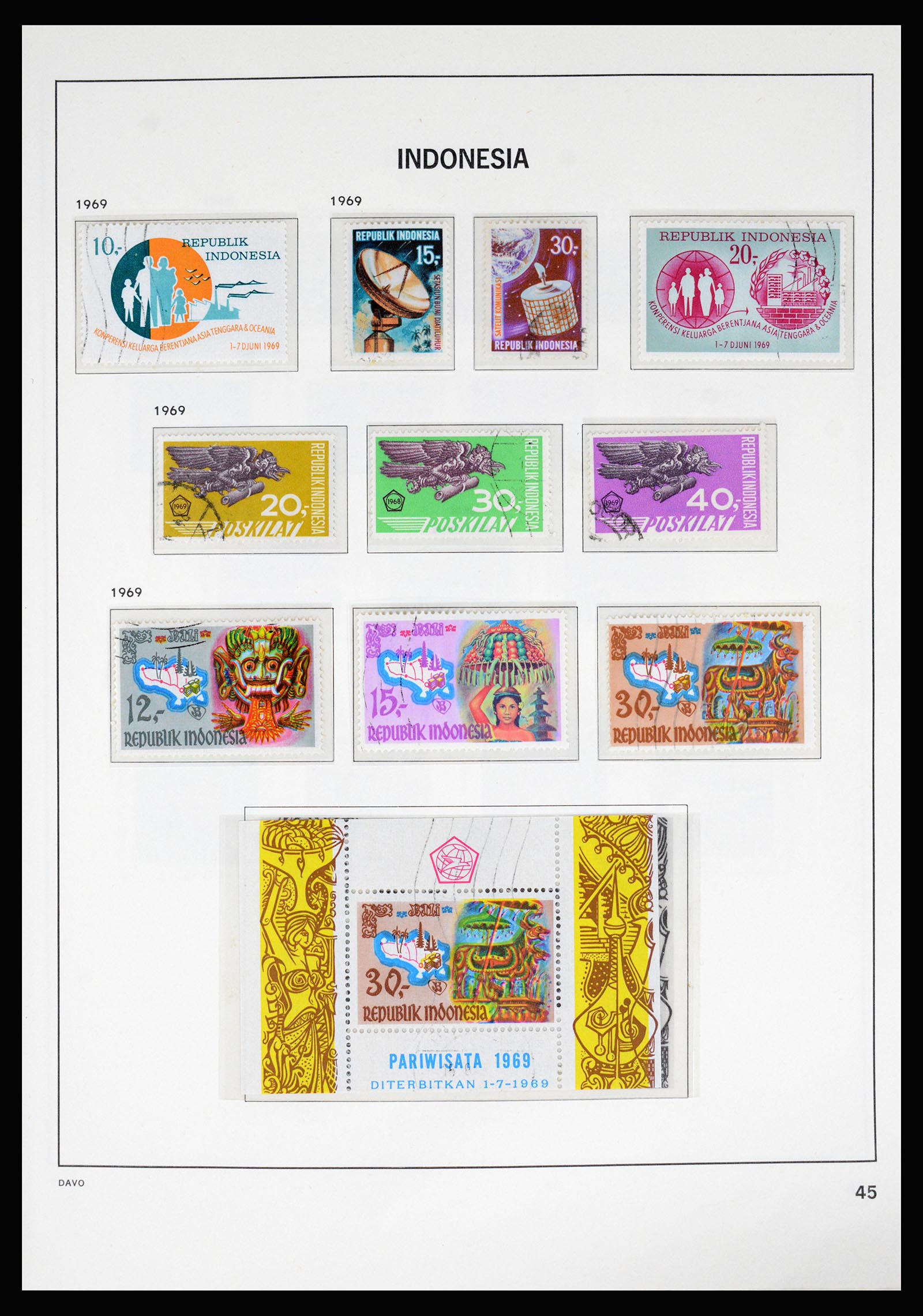 37069 047 - Postzegelverzameling 37069 Indonesië 1948-1980.